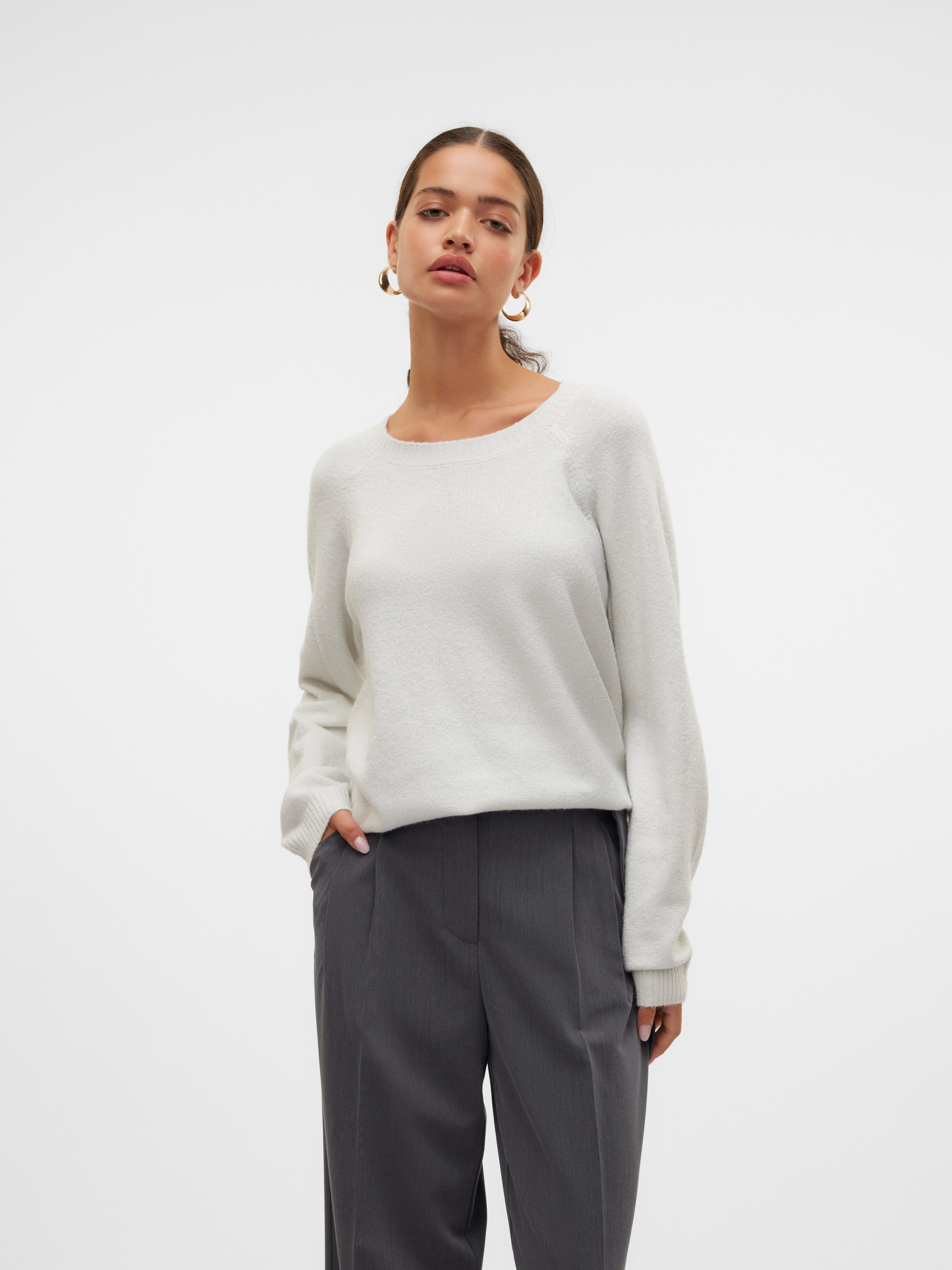 Vero Moda Trui met ronde hals VMDOFFYSHINE LS O-NECK BLOUSE REP NOOS