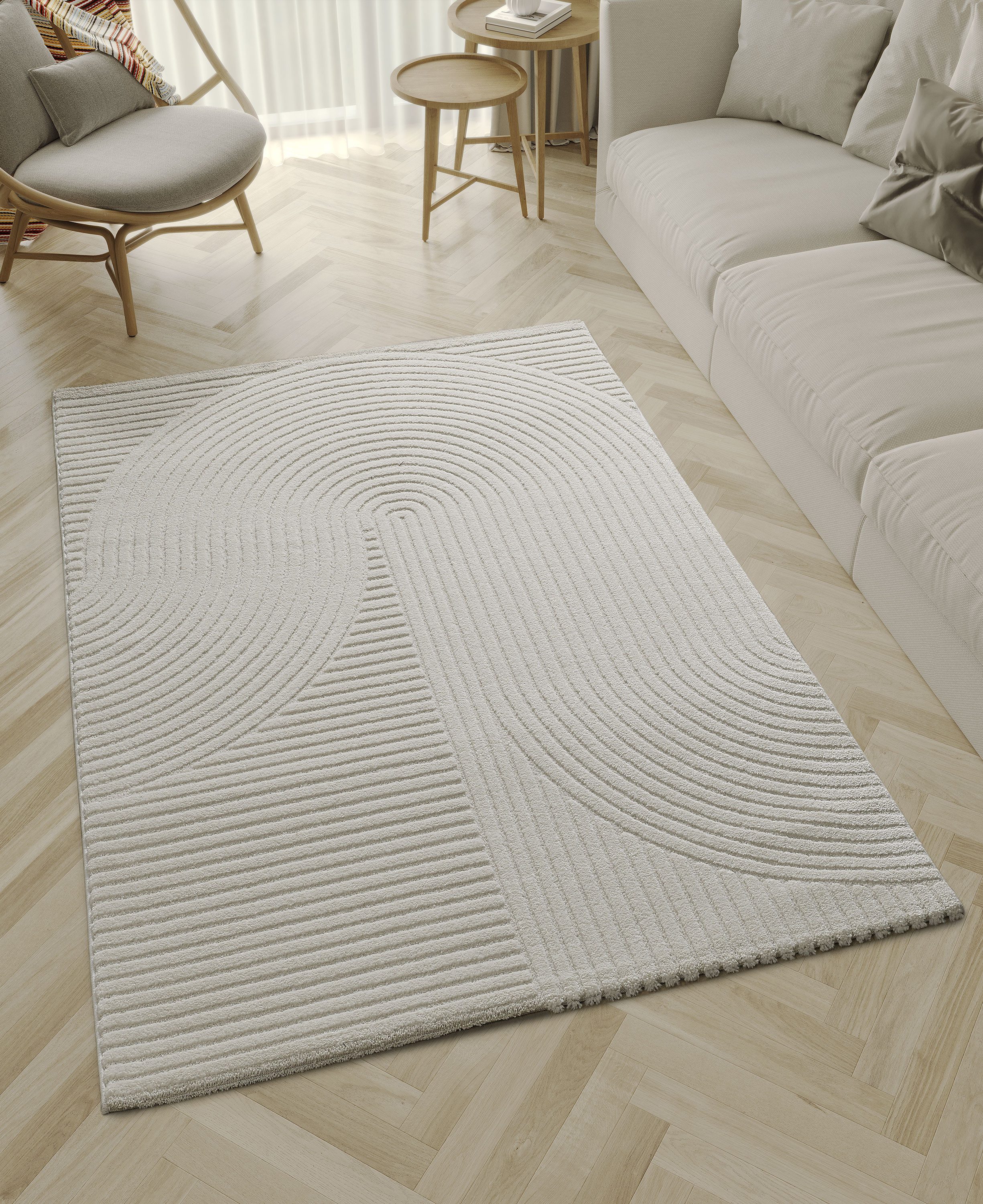 OTTO The carpet Vloerkleed Everest moderne woonkamer tapijt met hoge pooldichtheid moderne vloerkleden maat 240 cm x 340 cm x 14 mm beige