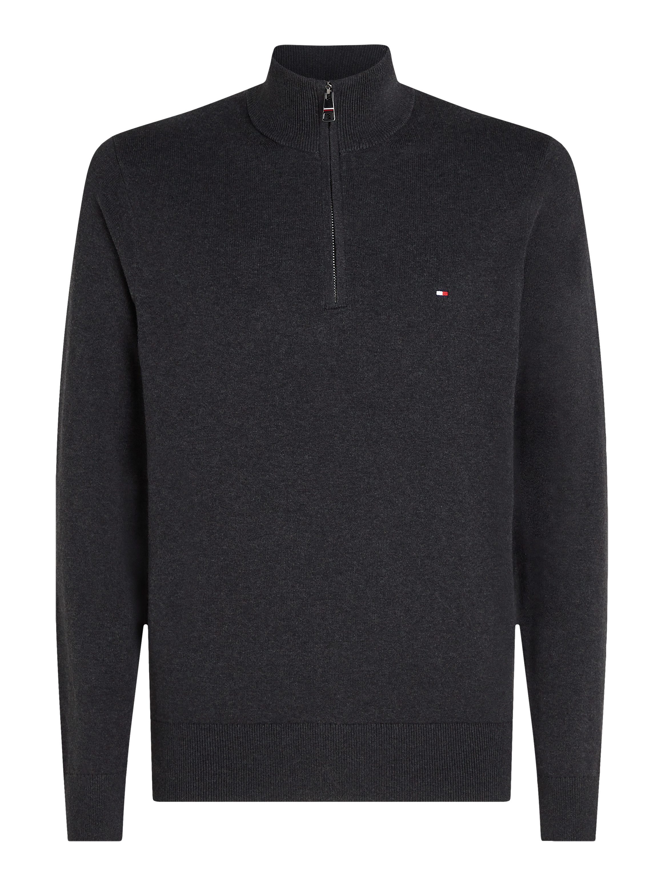 Tommy Hilfiger Schipperstrui PIMA ORG CTN CASHMERE ZIP MOCK