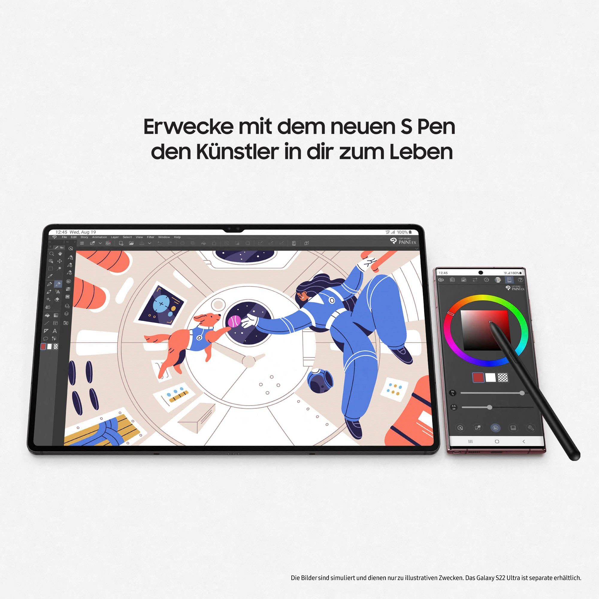 Samsung Tablet Galaxy Tab S8+ 5G, 12,4", Android,One UI,Knox