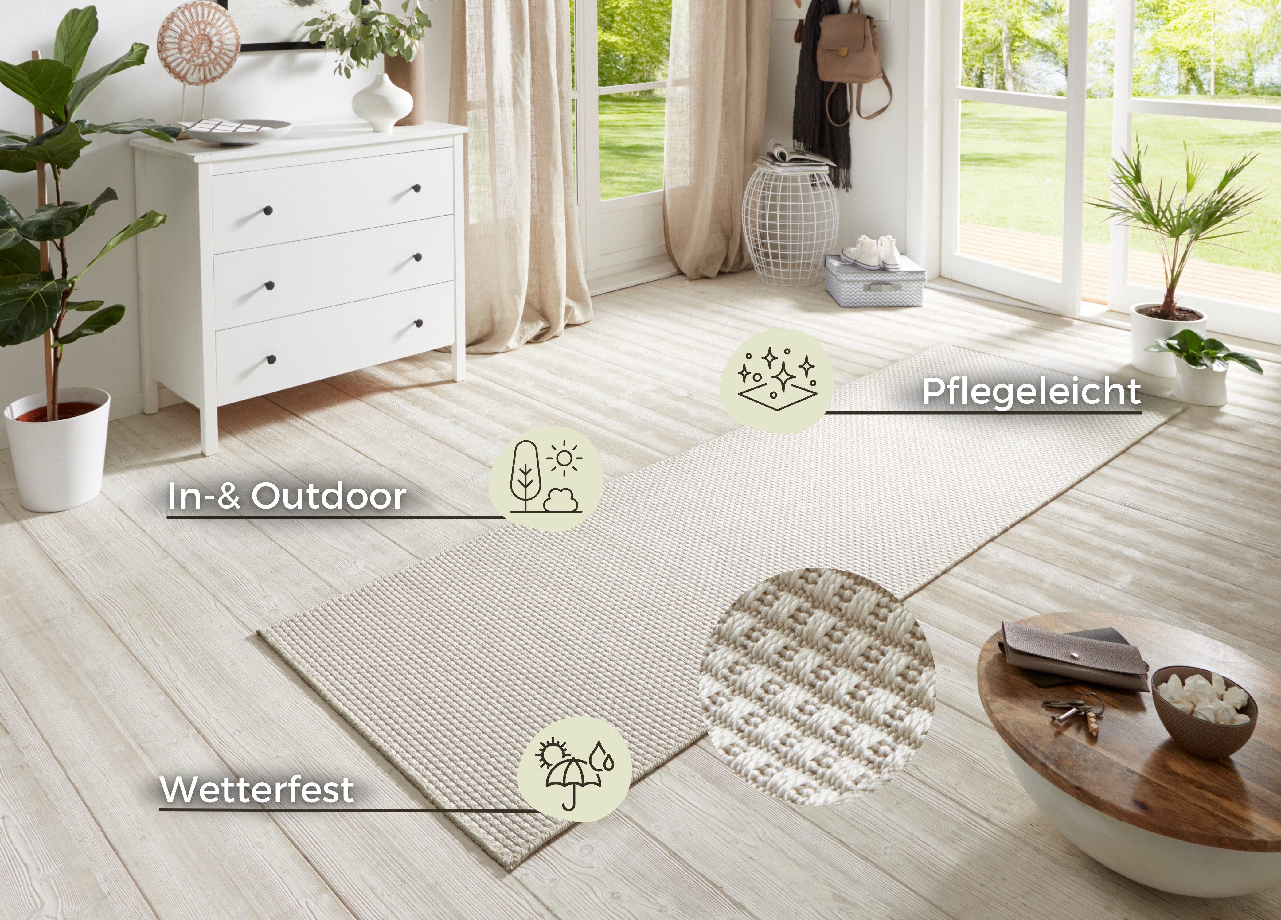 HANSE Home Loper Nature 600 Platweefsel, in- & outdoor, antislip, hal, keuken, tuin, terras