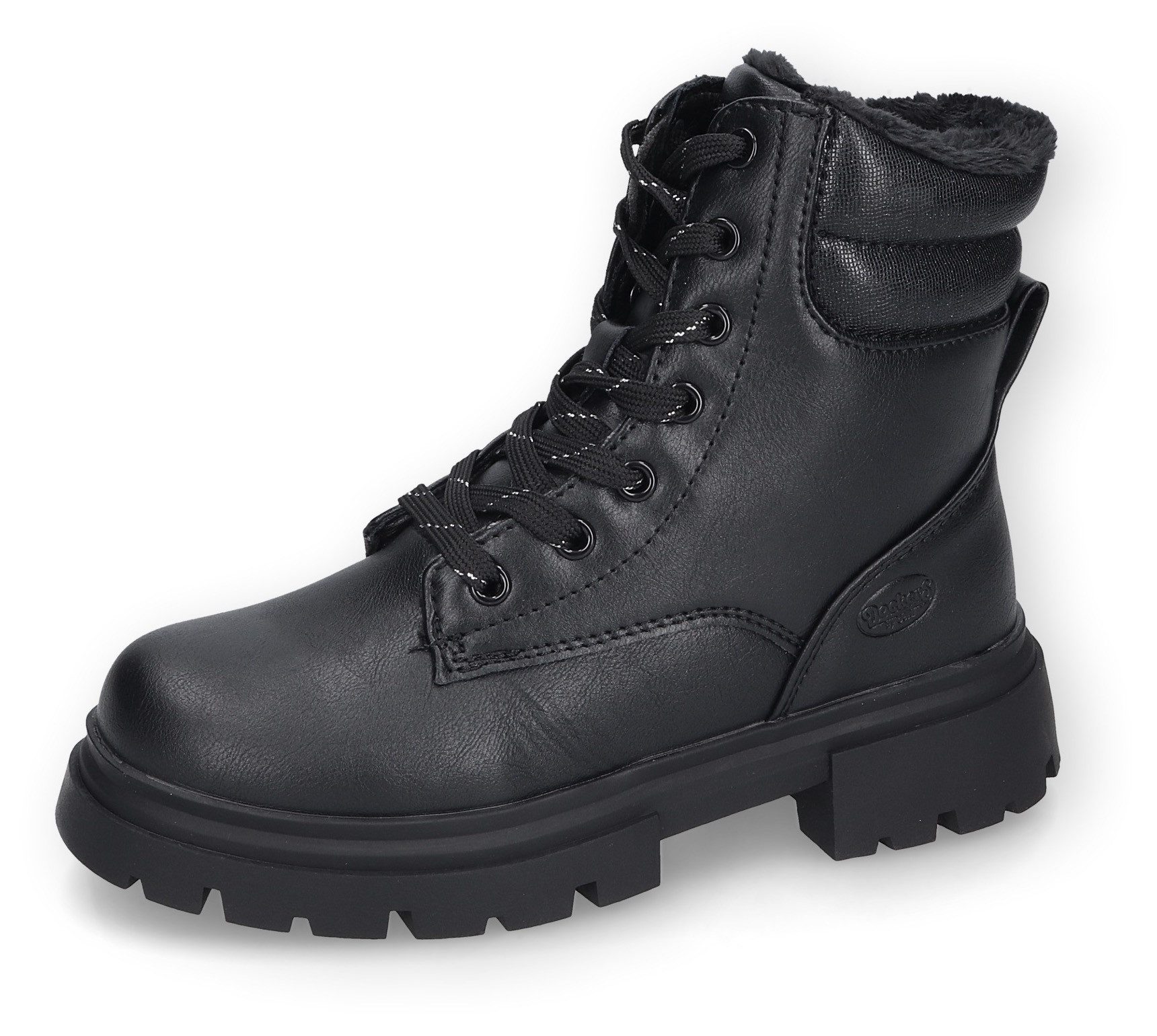 Dockers by Gerli Veterlaarzen Chunky laarzen, biker boots plateaulaarzen met plateauzool meisjes laarzen maat 41 EU zwart
