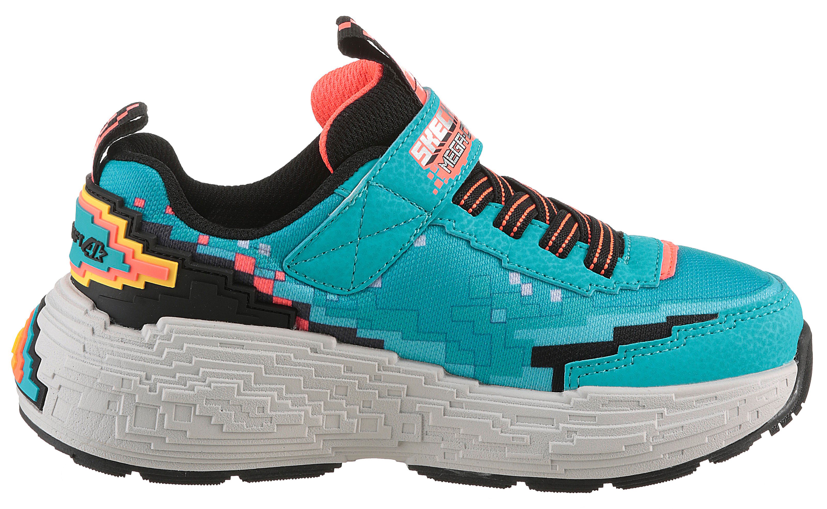 Skechers Sneakers MEGA-CRAFT 4K , klittenbandschoen in coole pixel-look, maat sjabloon te downloaden