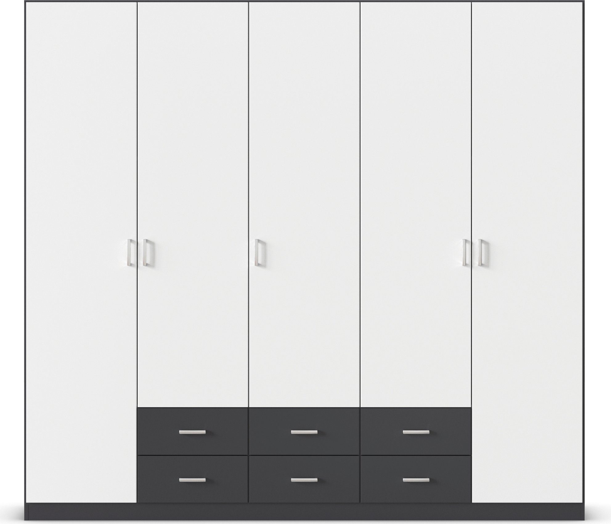 rauch Draaideurkast Kledingkast kast garderobe linnenkast GAMMA in 3 breedtes met 6 lades, in eenvoudig design topseller made in germany