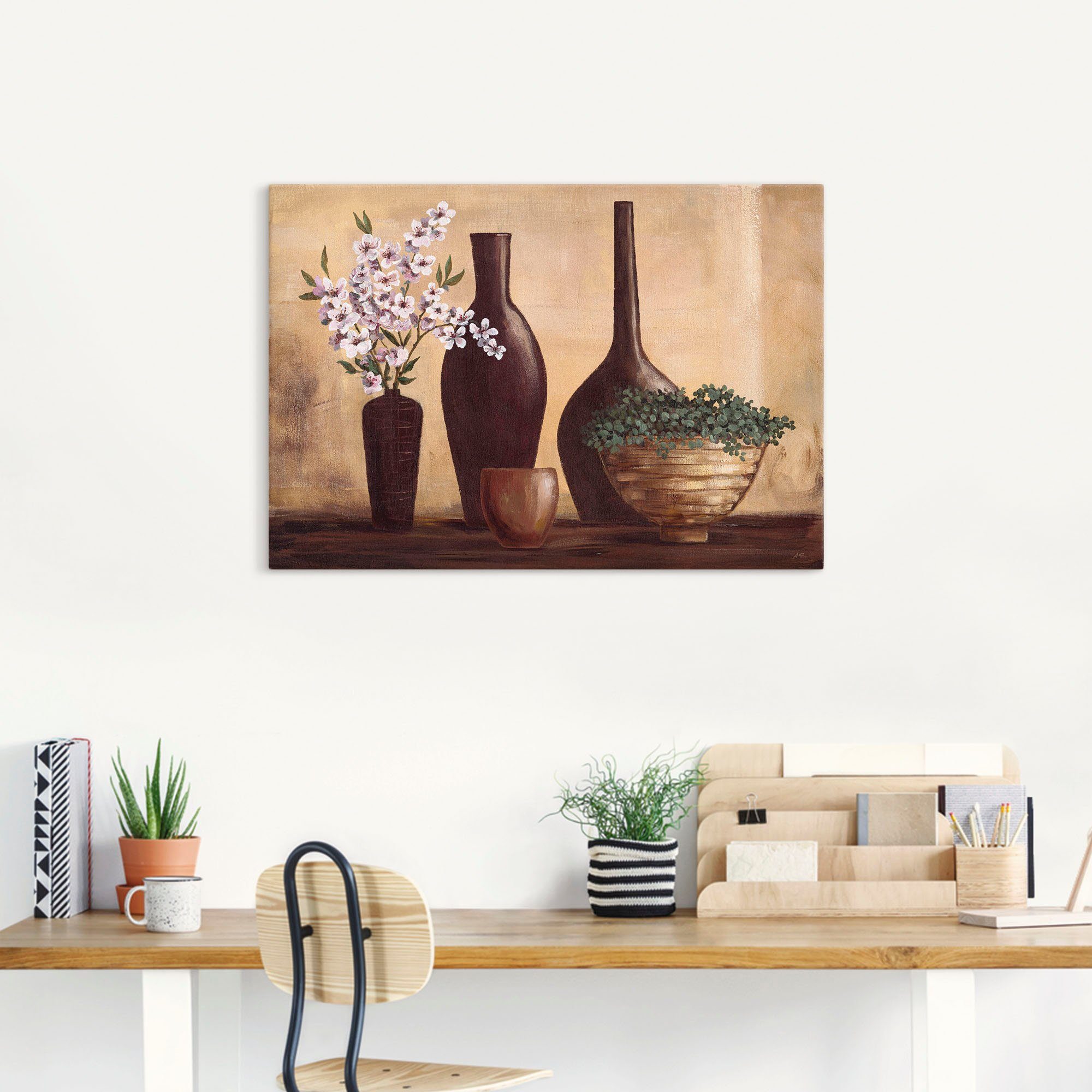 Artland Artprint op linnen Stilleven in beige II gespannen op een spieraam