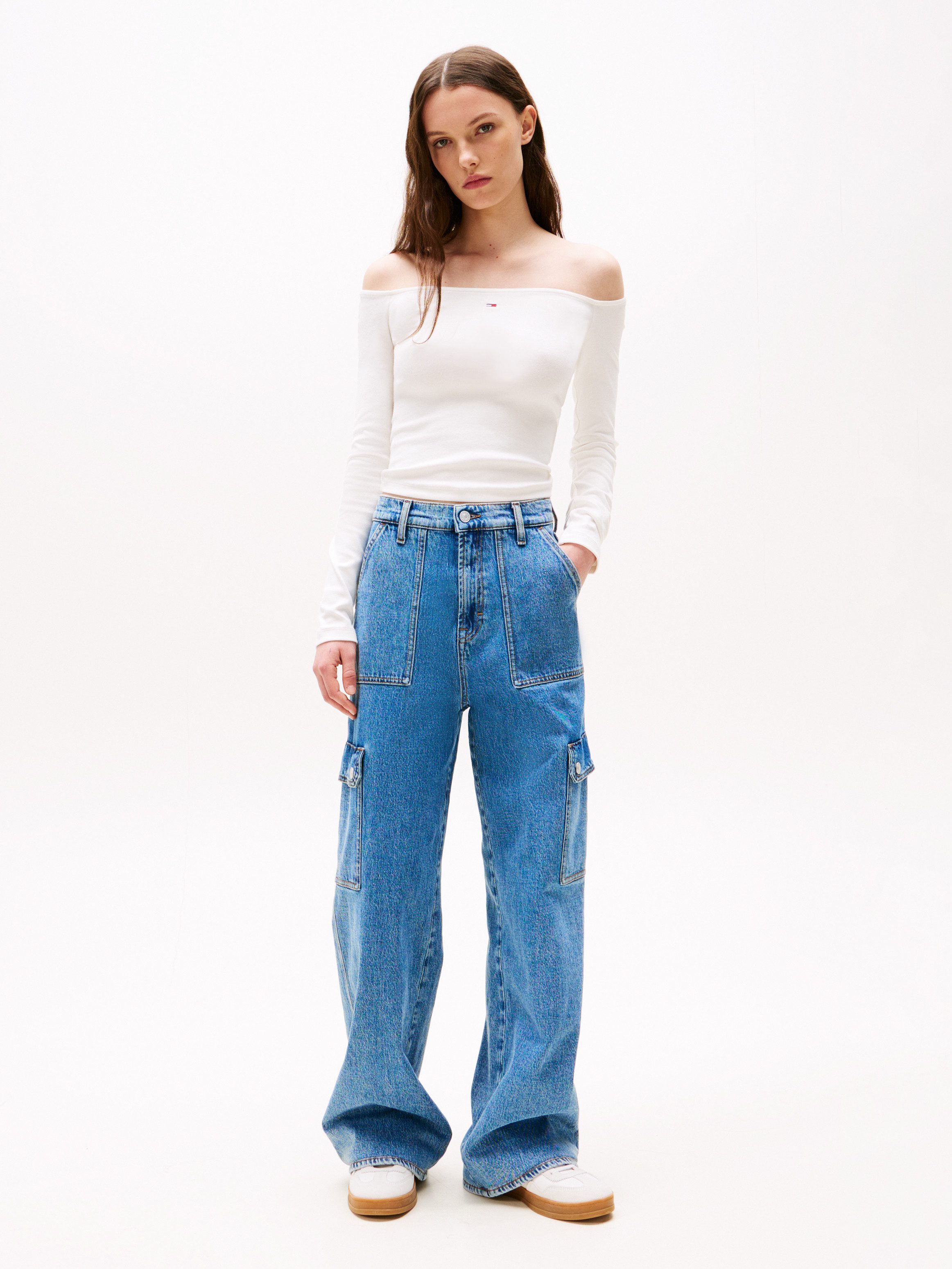 TOMMY JEANS Shirt met lange mouwen TJW SLIM ESSENTIAL BOAT NECK LS