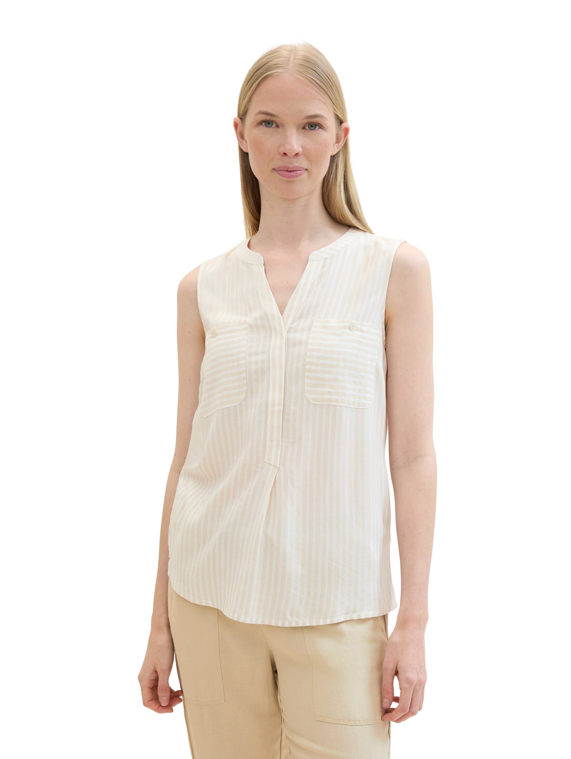 Tom Tailor Shirt gestreept met opgezette borstzakken