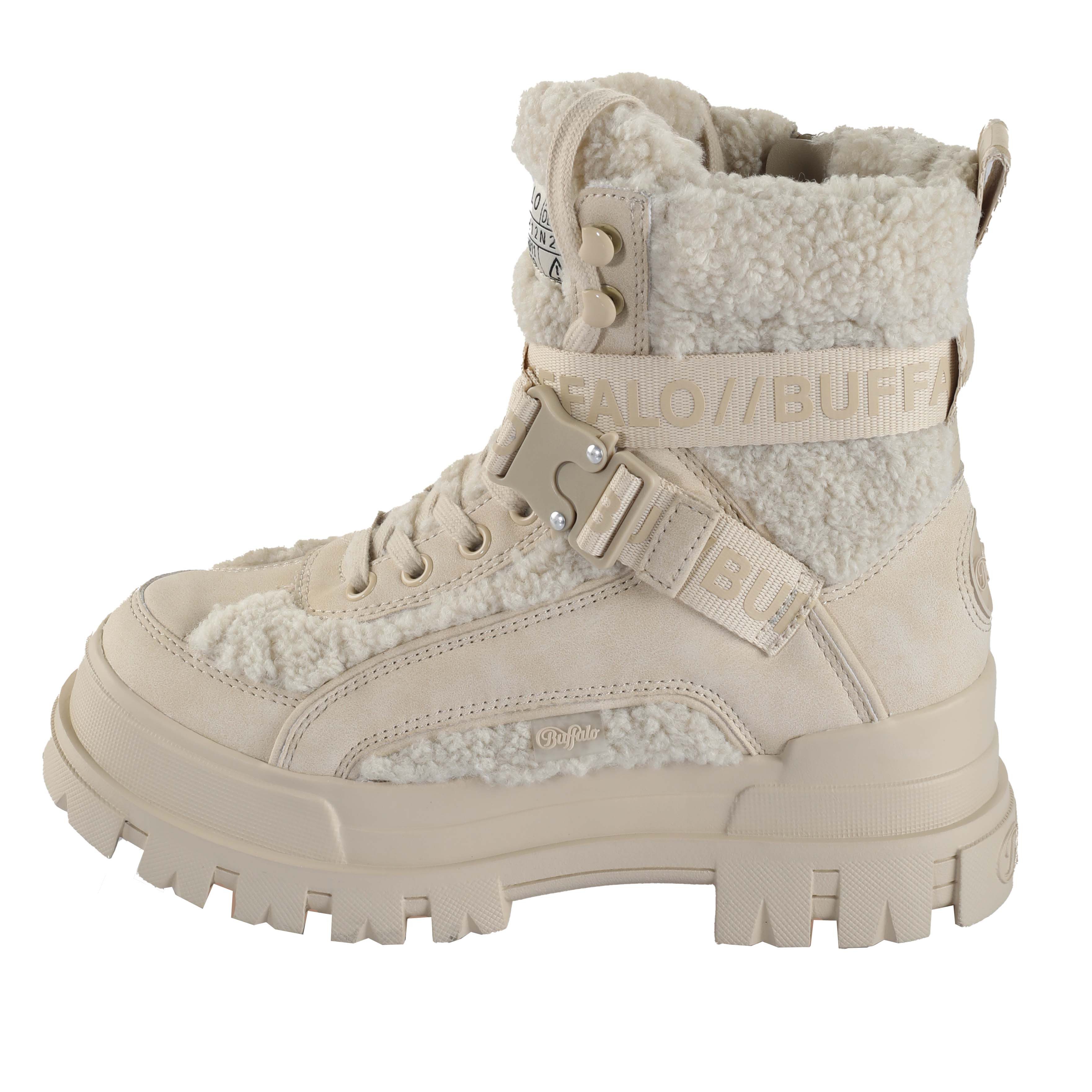 Buffalo Winterlaarzen ASPHA COM1 WARM , veterschoenen, enkellaars, chunky plateauzool, met memory foam