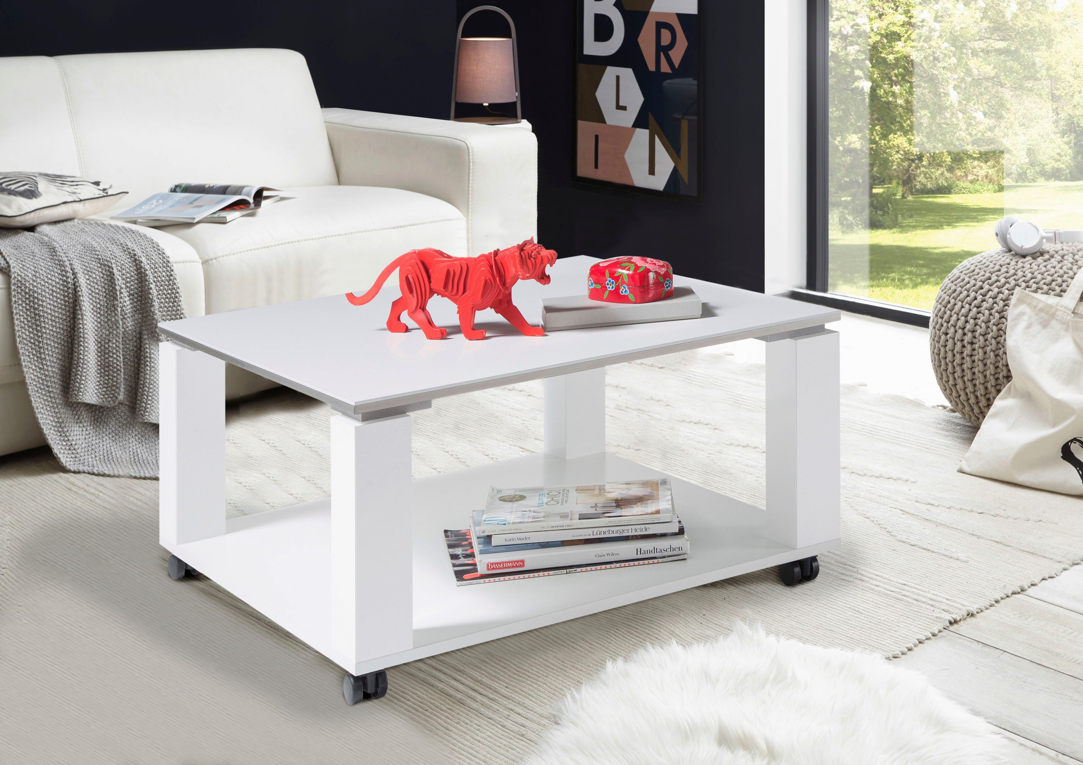 Stolkom Salontafel Romy wit glans, tafel in 3 uitvoeringen
