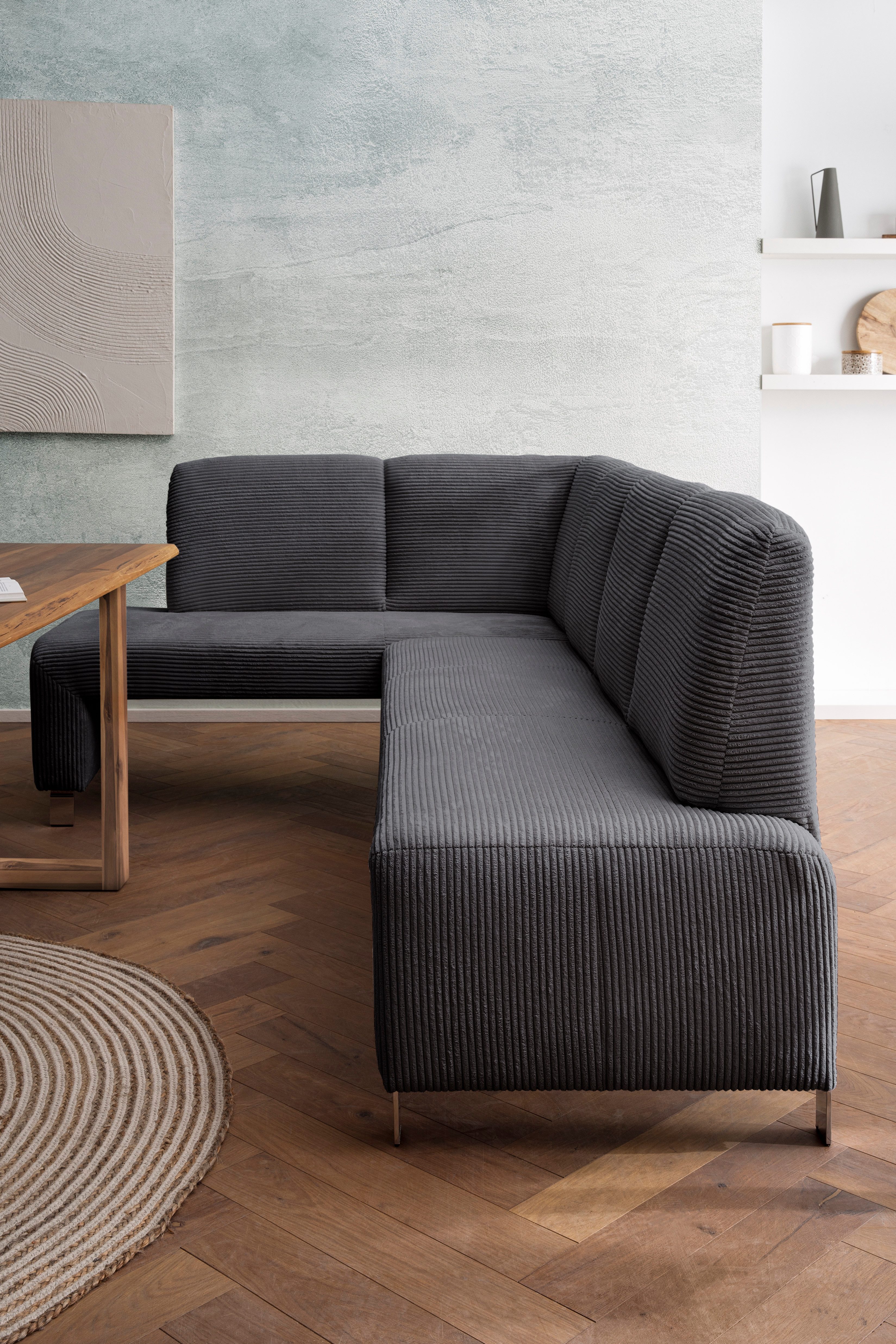 exxpo - sofa fashion Hoekbank Intenso, veel bekledingsstoffen Cord, leer, structuur 244/157 cm (B/D)