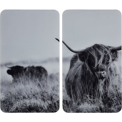 Home24 Afdekplaat Highland Cattle (set van 2), WENKO