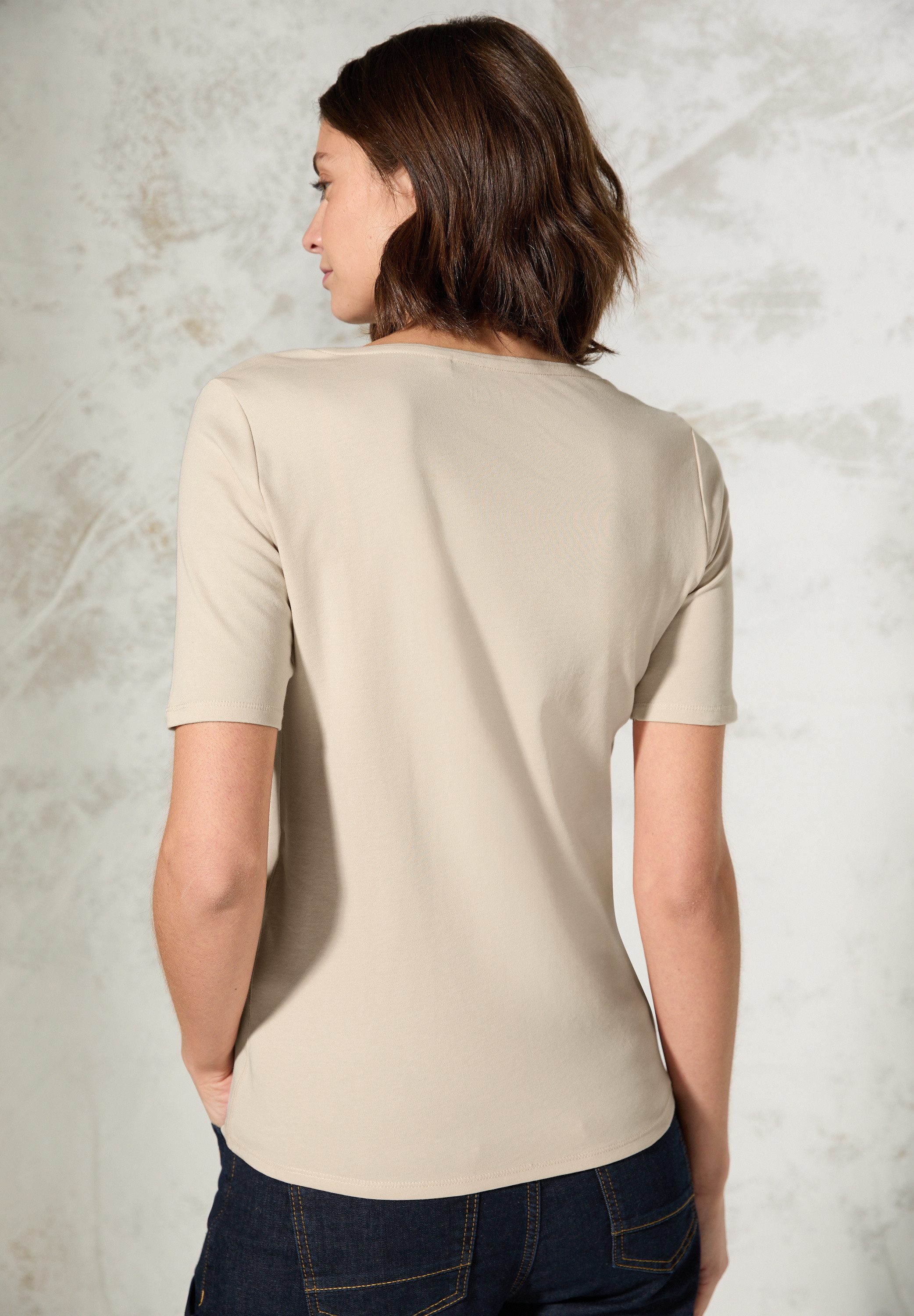 Cecil Shirt met ronde hals Stijl Lena met korte mouwen