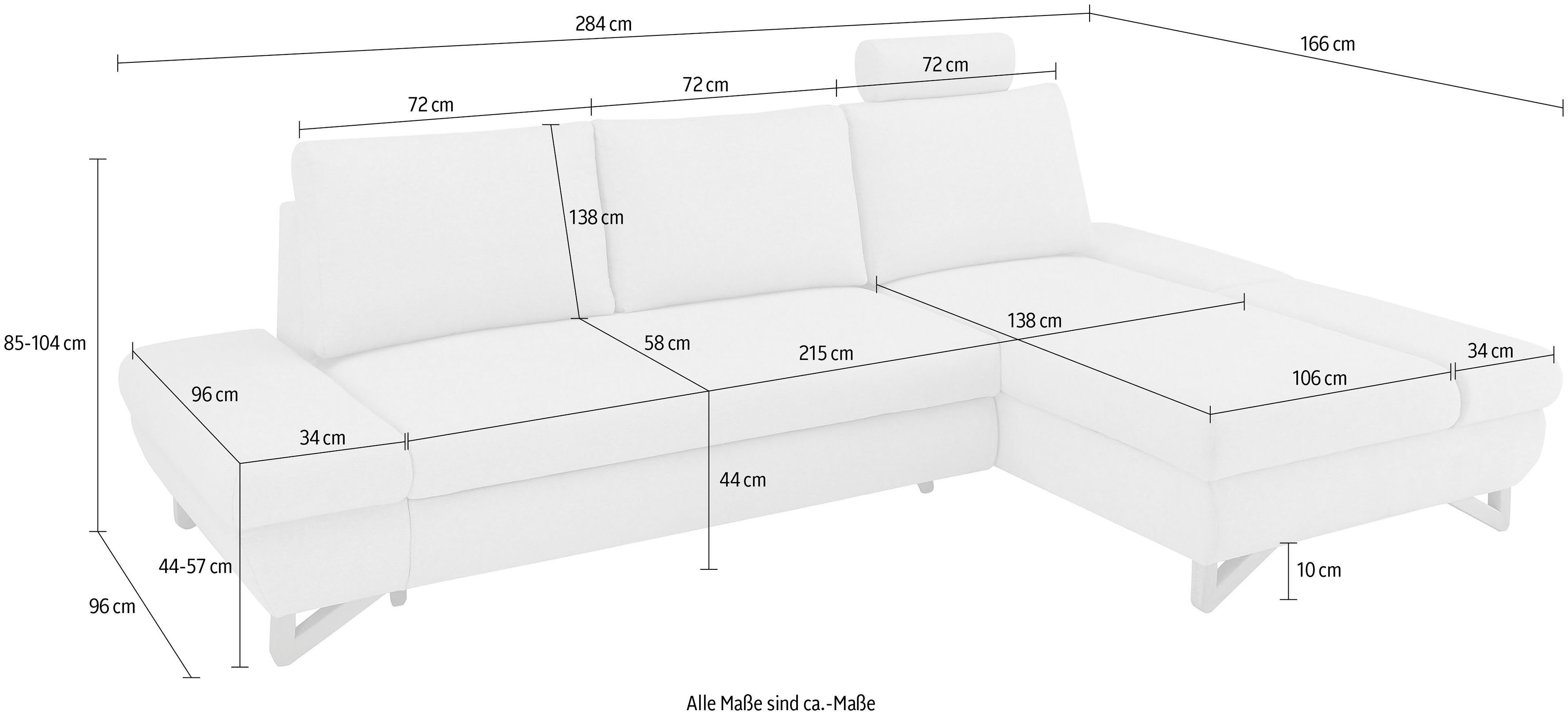 INOSIGN Slaapbank City/Giron comfortabele slaapbank (ligoppervlak 245 x 138 cm) en bedlade