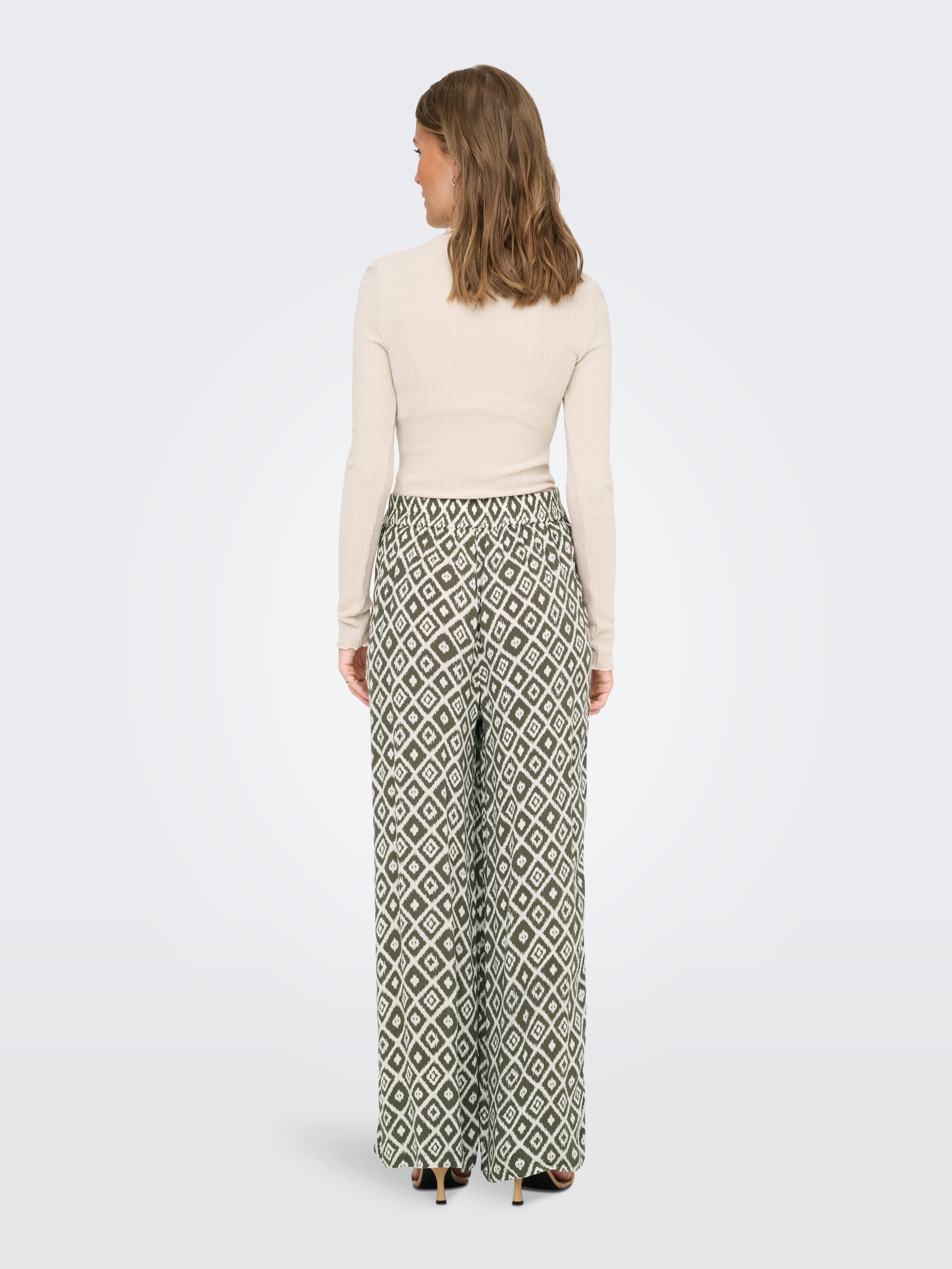 Only Comfortbroek ONLPAKJA LIFE AOP BELT PANTS WVN NOOS