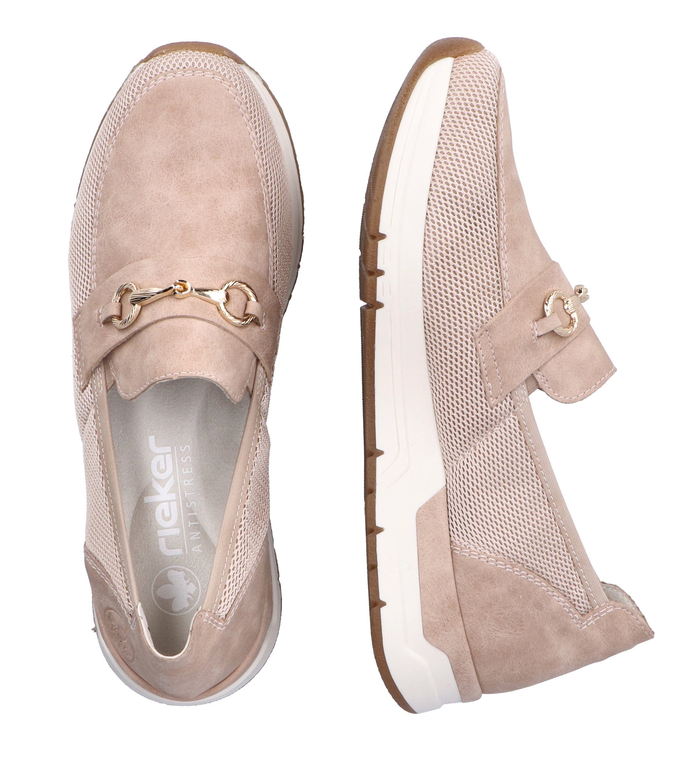 Rieker Slip-on sneakers Slipper vegan Slipper, vrijetijdsschoen met elegante sierspange
