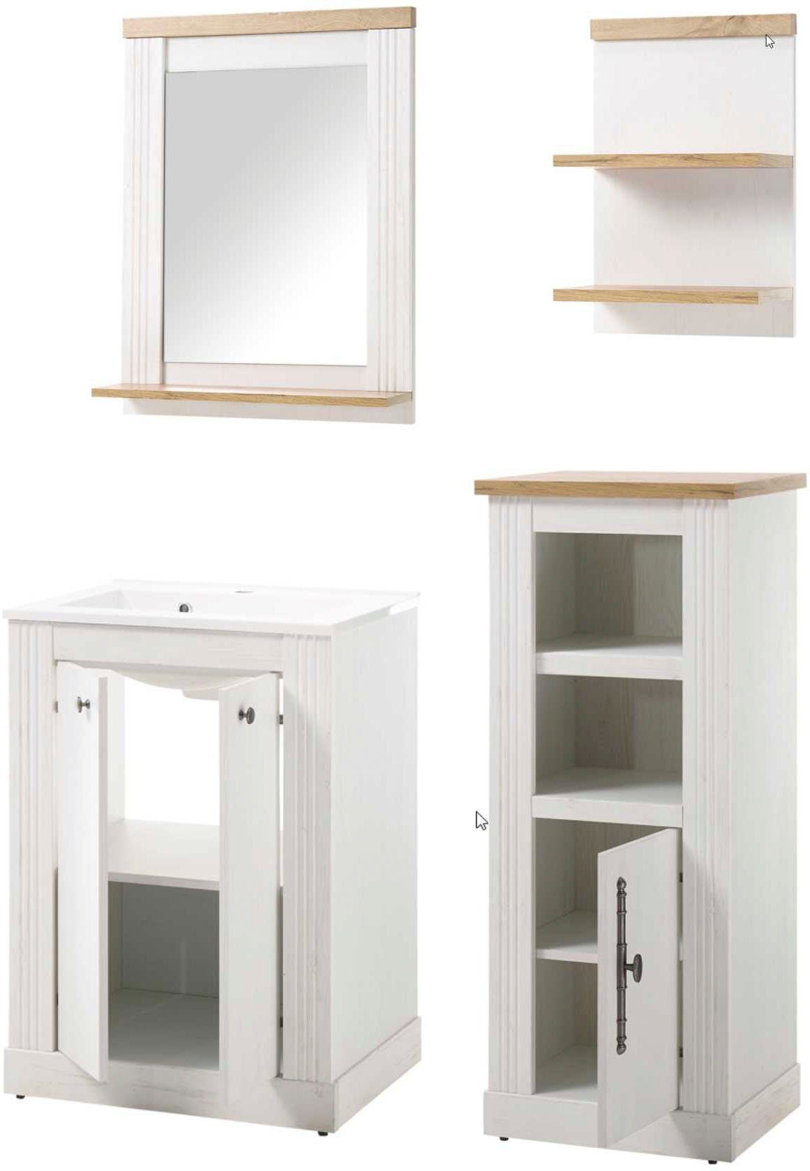 Home affaire Badkamerserie Westminster in romantische rustieke stijl, exclusief by otto (4-delig) badmeubelsets wit