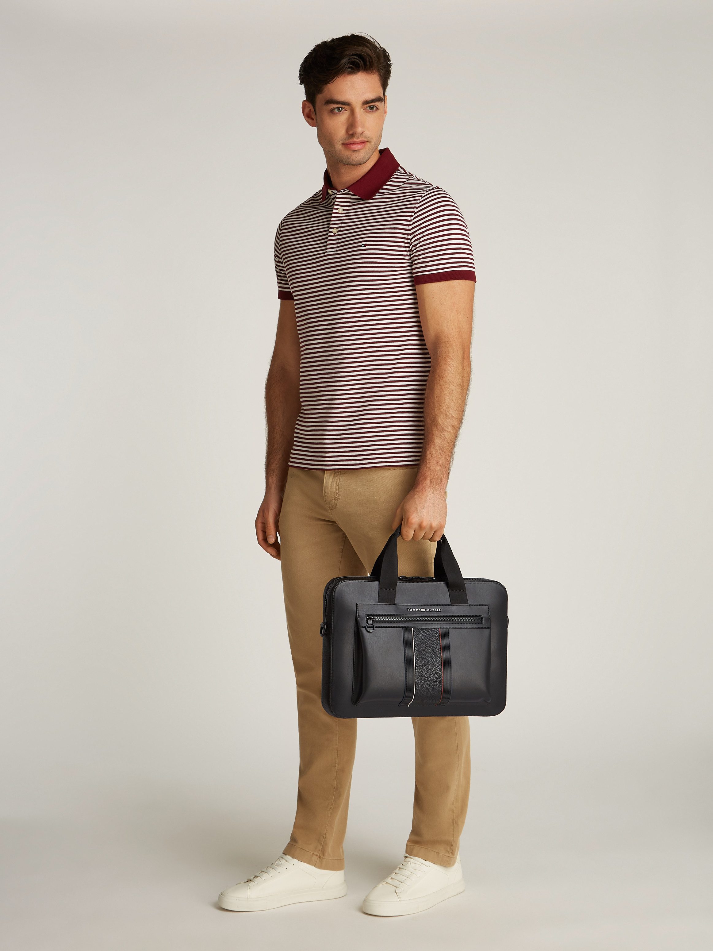 Tommy Hilfiger Laptoptas TH FOUNDATION COMPUTER BAG , dames messengerbag, handtas, schoudertas met rits