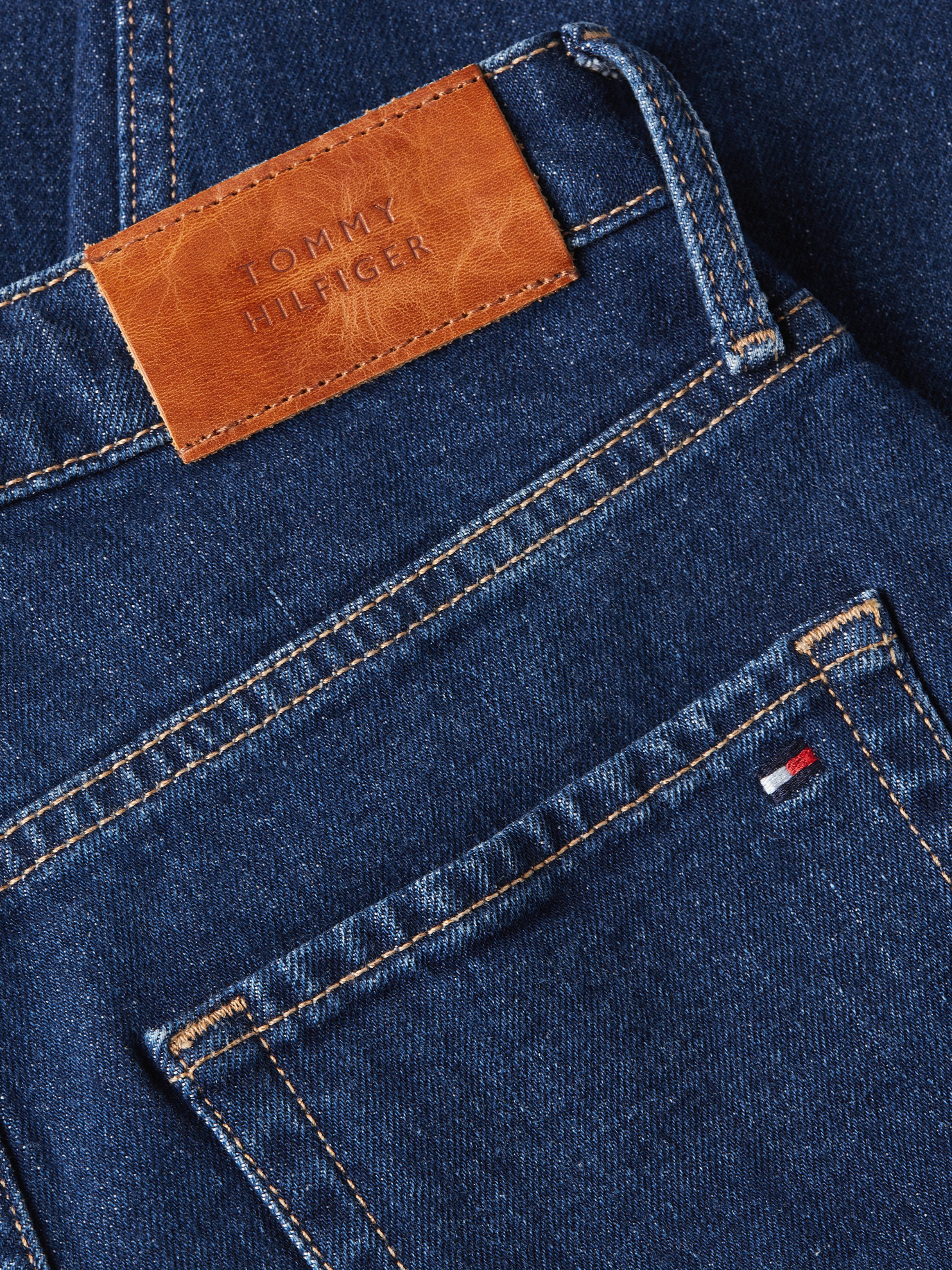 Tommy Hilfiger Slim fit jeans Slim Cigarette High Waist met logo-badge, in blauwe wassing
