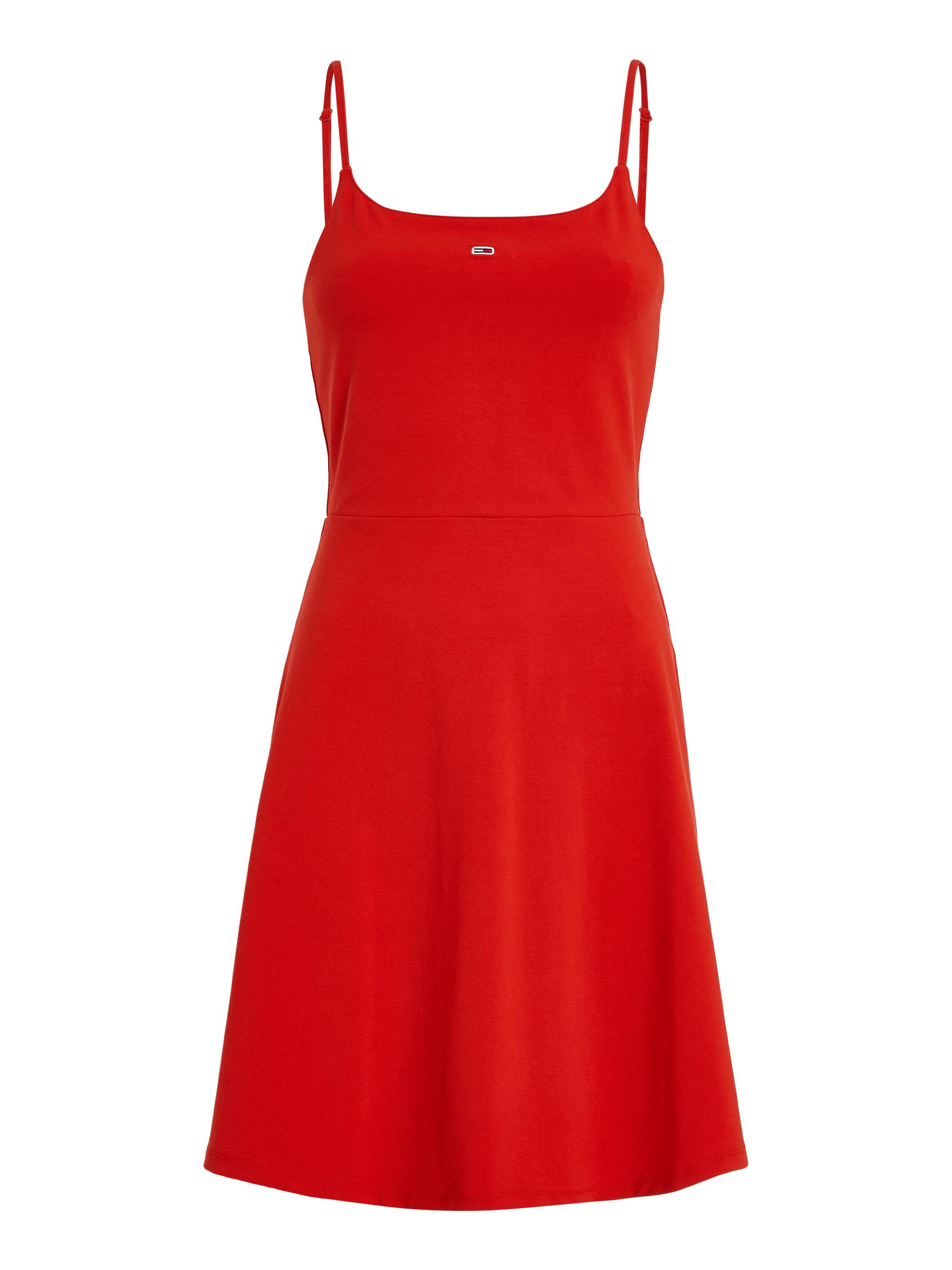 TOMMY JEANS Jurk met spaghettibandjes TJW ESSENTIAL STRAP FLARE DRESS met verstelbare spaghettibandjes