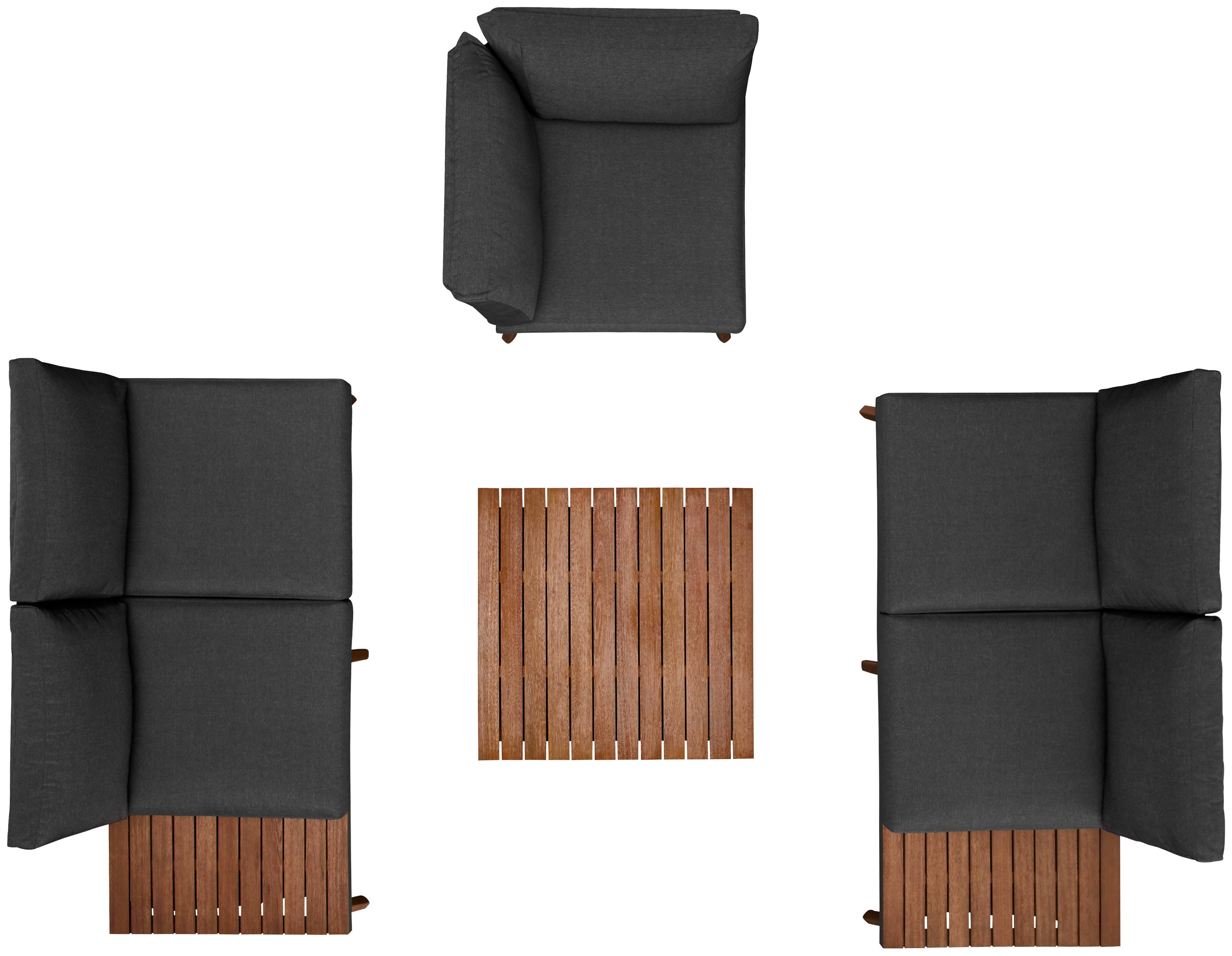 MERXX Tuinset Athene Aluminium frame met acaciahout, FSC 100% (15-delig)