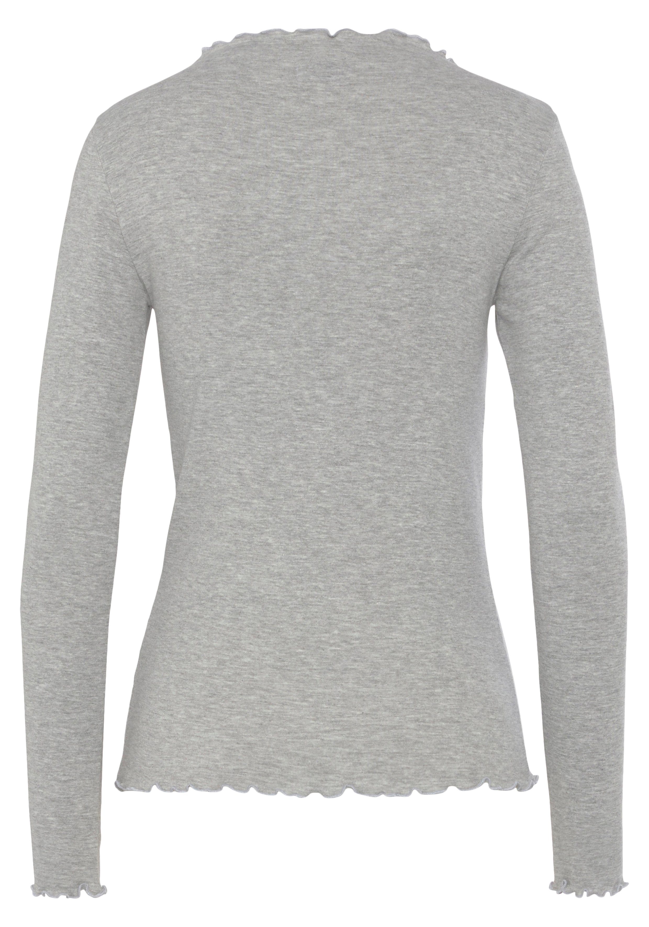 Flashlights Shirt met lange mouwen zeer figuurvolgende pasvorm, gekrulde hals (set, 2-delig, 2 stuks)