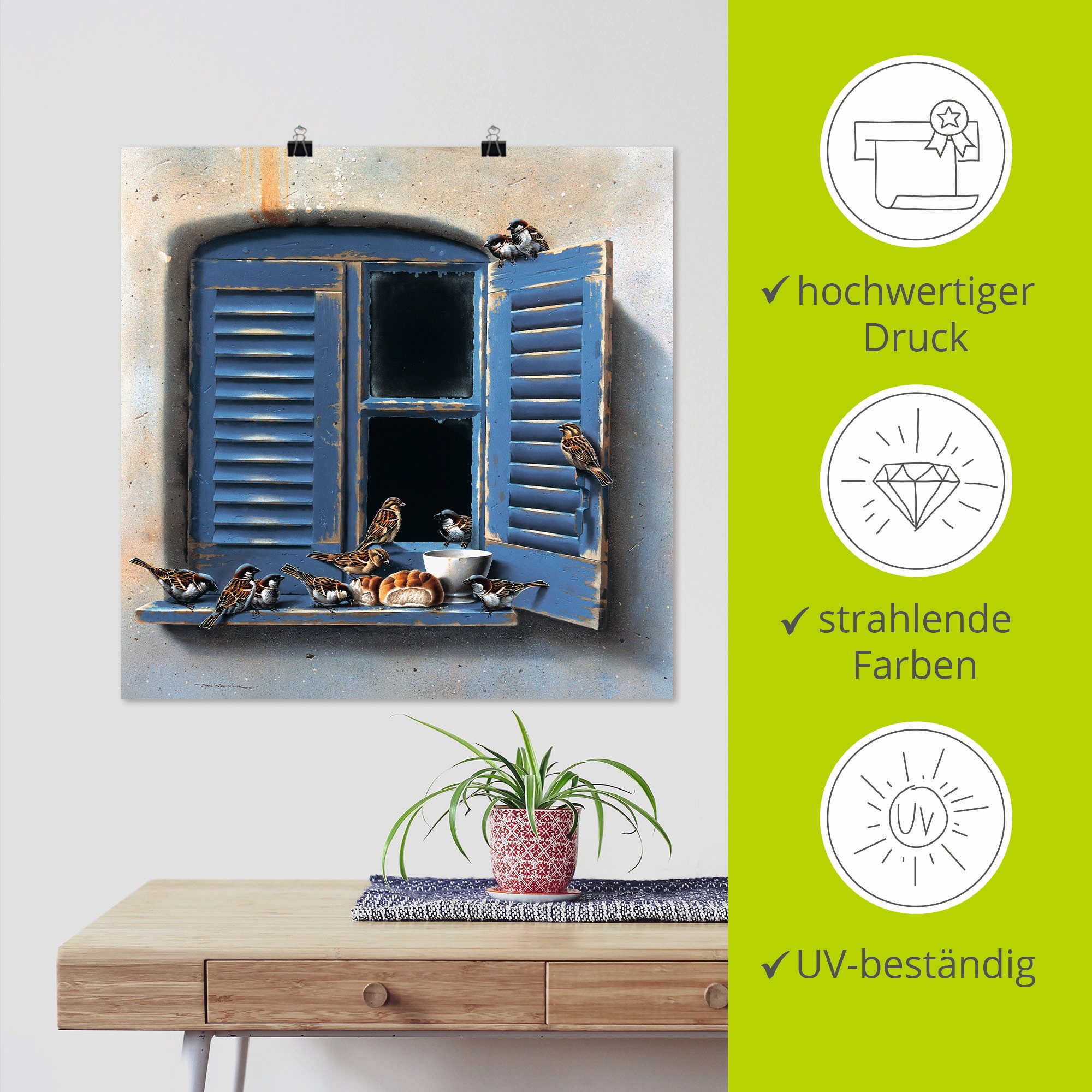 Artland Artprint Vogelbezoek II als artprint op linnen, poster in verschillende formaten maten