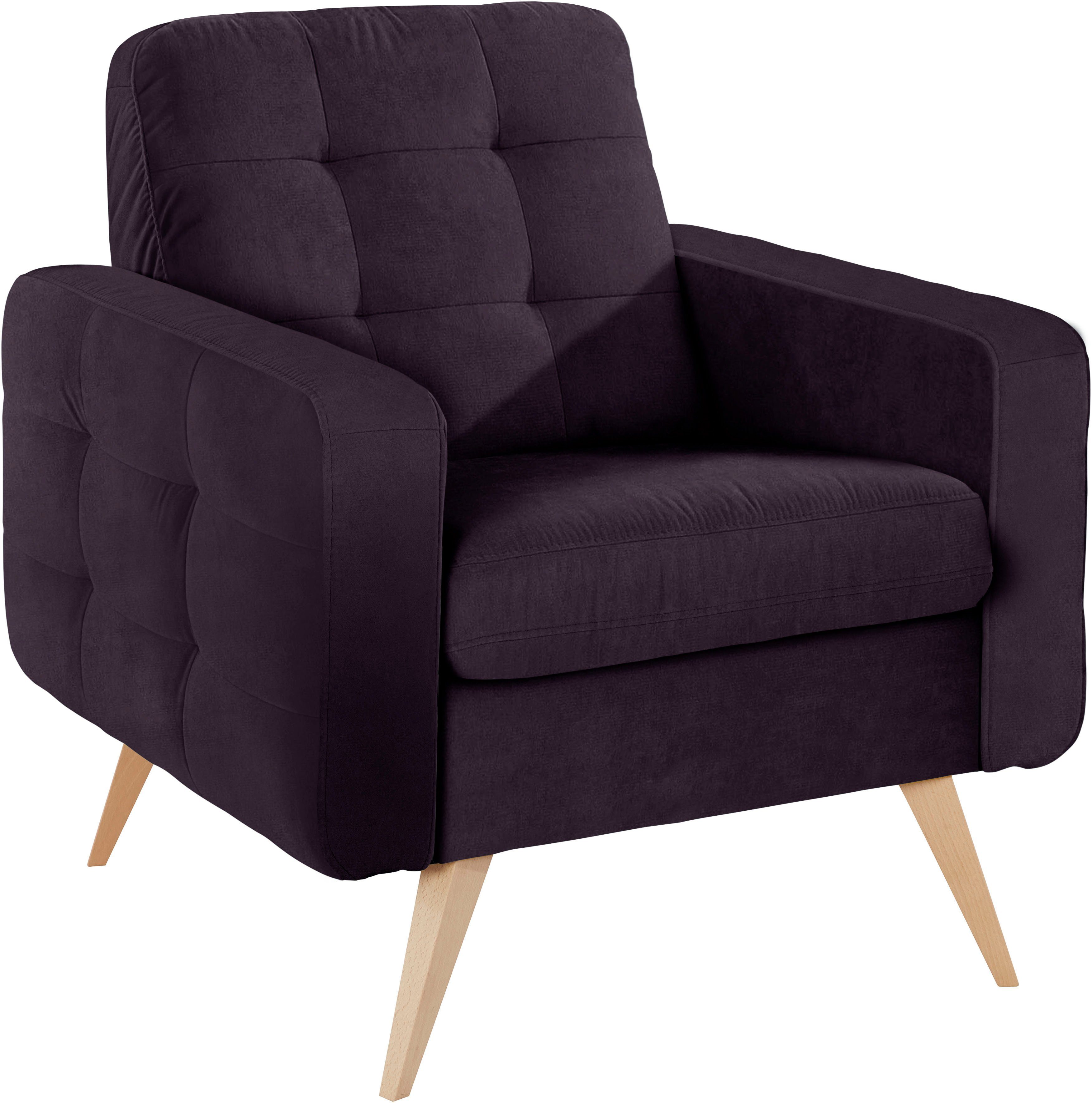 exxpo - sofa fashion Fauteuil Nappa, loungesessel, actuele rugstepping, comfortabel en modern