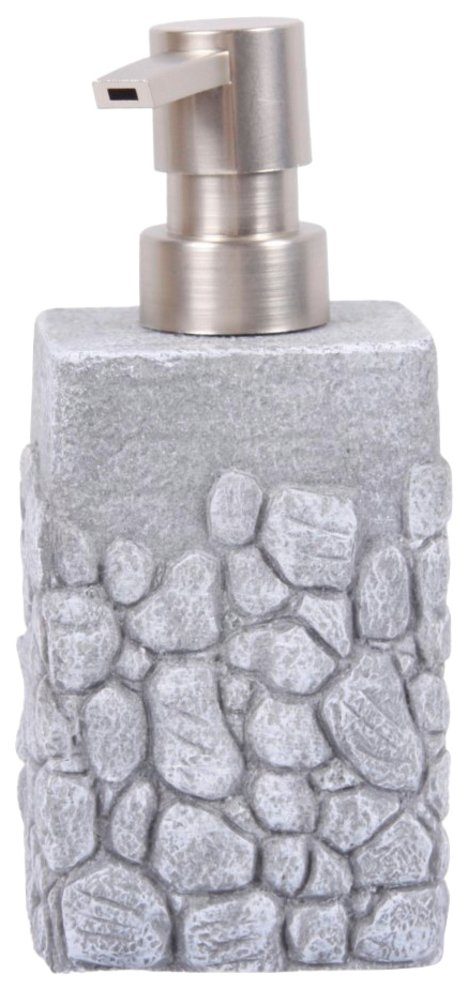 Sanilo Set badkameraccessoires Grey stone bestaand uit zeepdispenser en toiletborstel, geribbeld (combi-set, 2-delig)