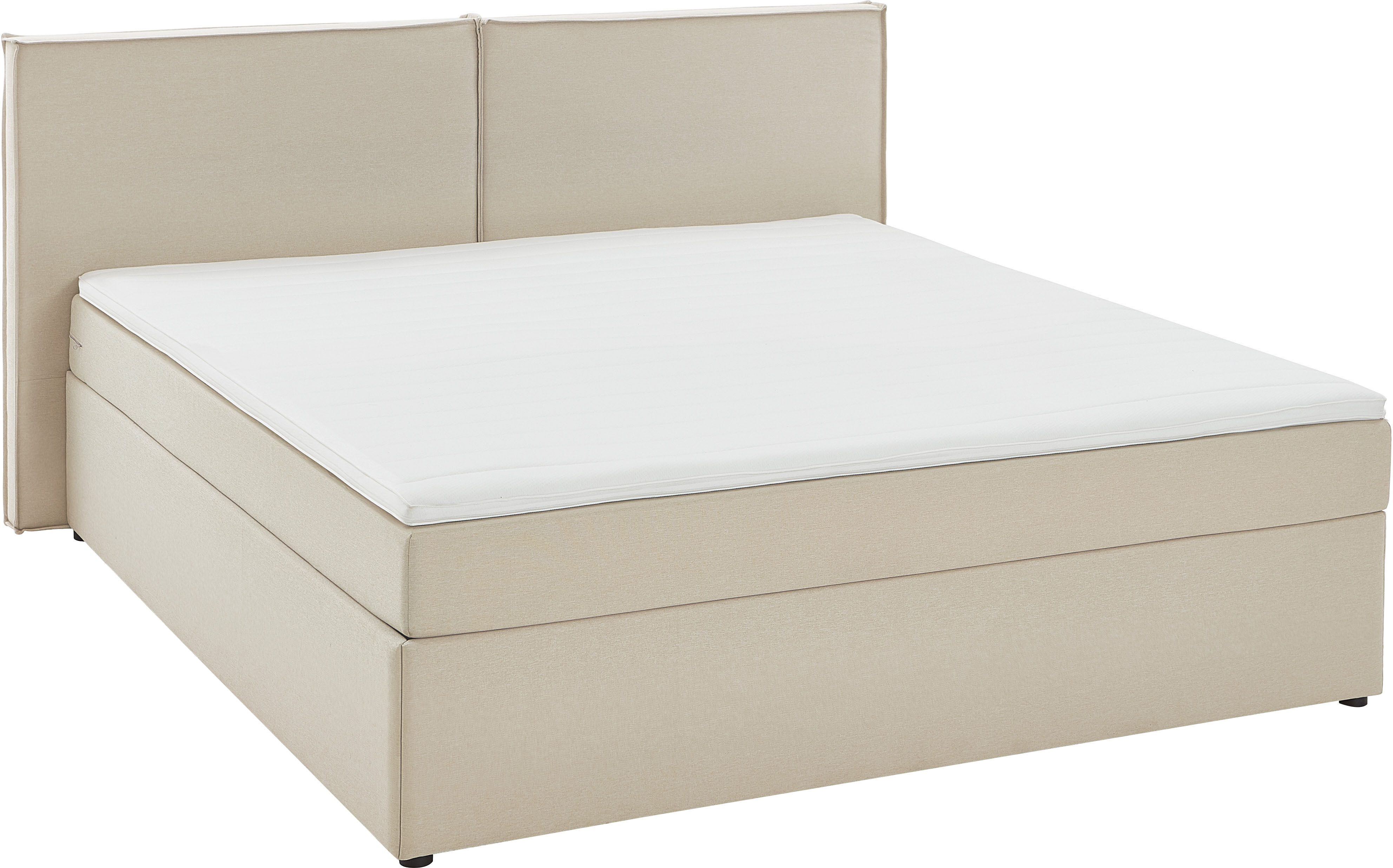 ATLANTIC home collection Boxspring NIKITA bodembedekkend bed, optioneel met matras en topper