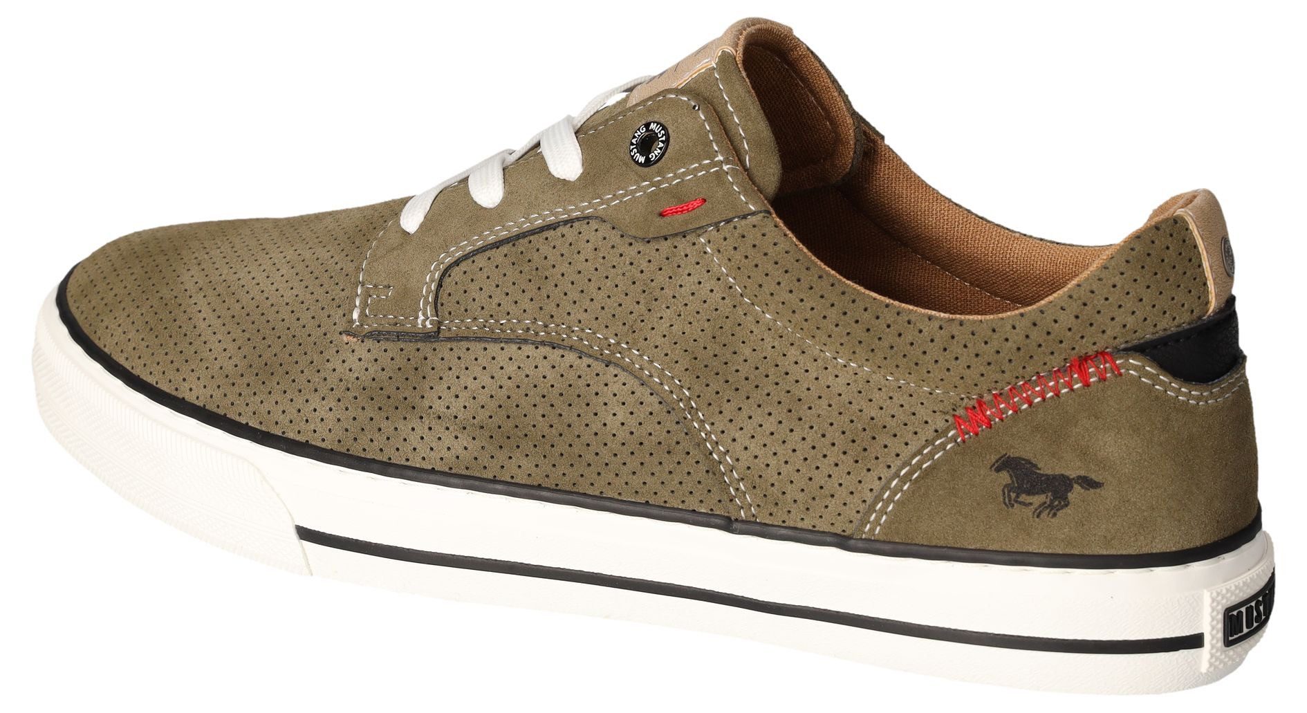 Mustang Shoes Sneakers , vrijetijdsschoen, lage schoen, veterschoen met siernaad