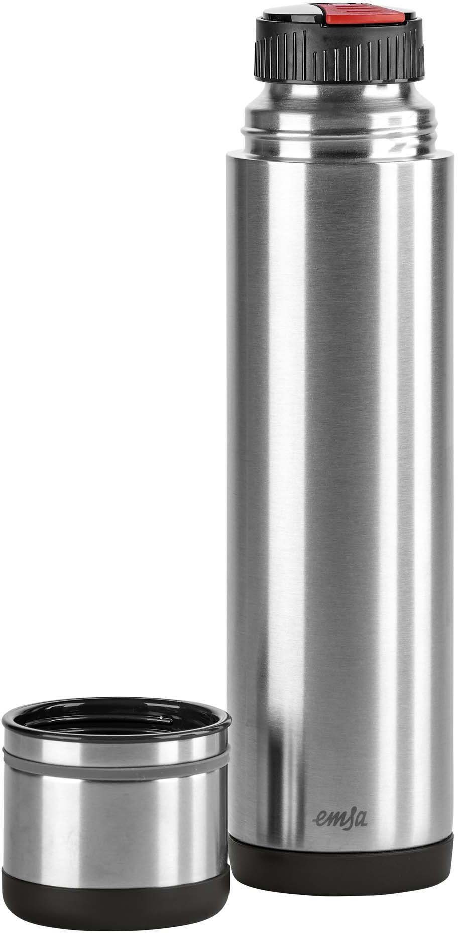 Emsa Thermosfles Mobilty Edelstaal zwart, Safe Loc-sluiting, 100% dicht, 12h heet/24h koud