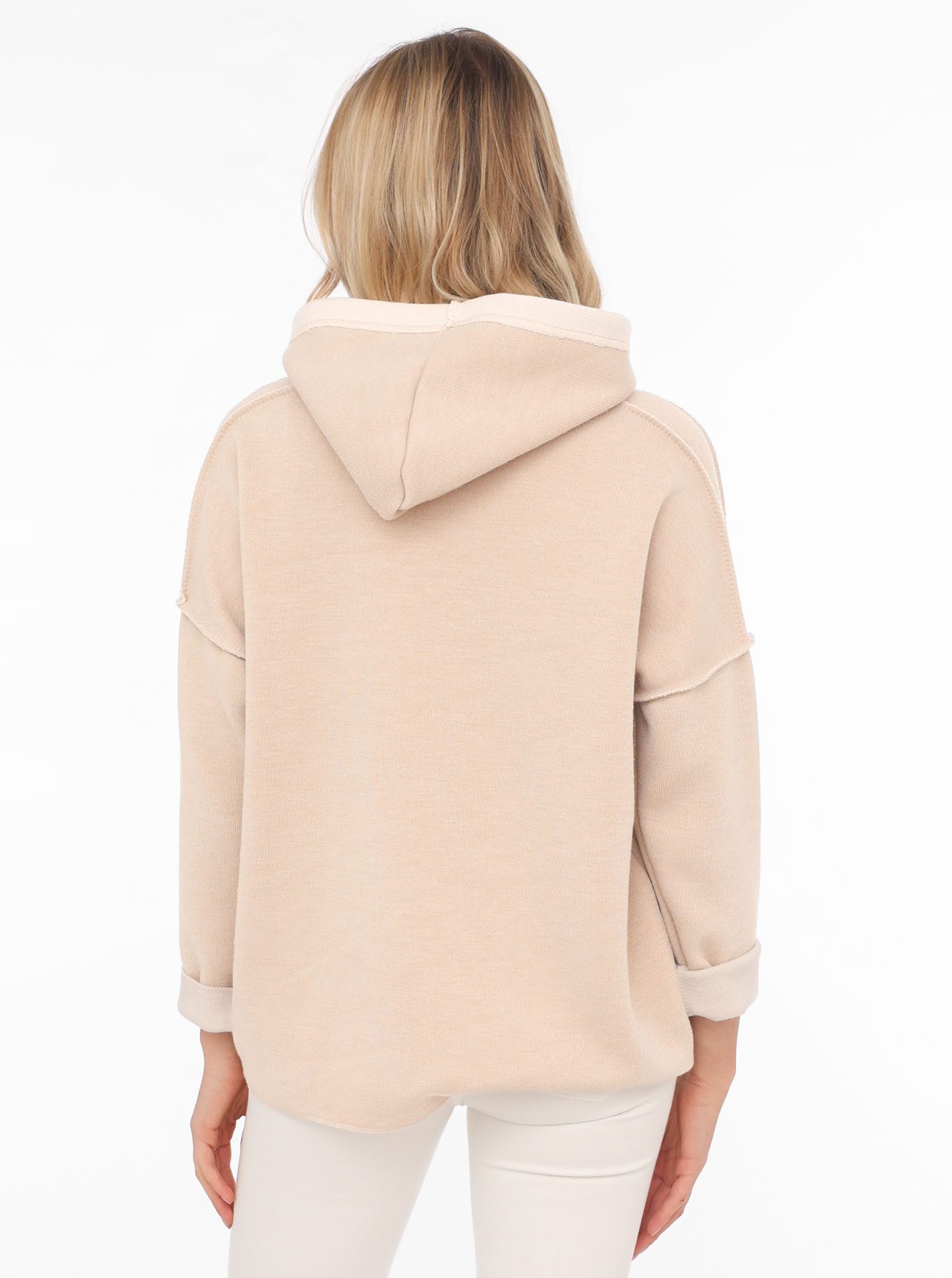 Zwillingsherz Hoodie Positive Mind met capuchon, 3/4 mouw en stempeldruk
