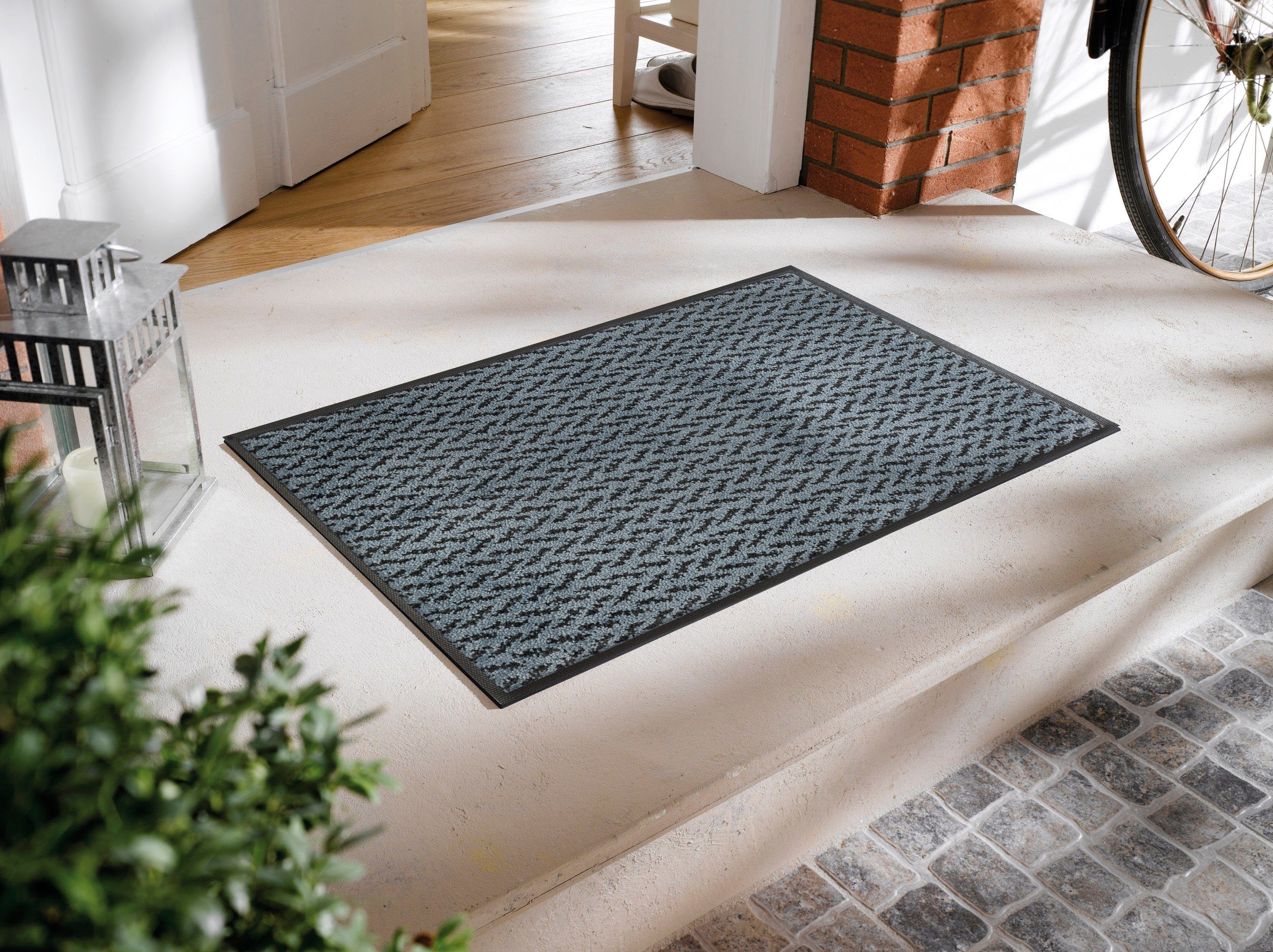 wash+dry by Kleen-Tex Mat Duo Denim Inloopmat, antislip, geschikt voor binnen en buiten, wasbaar