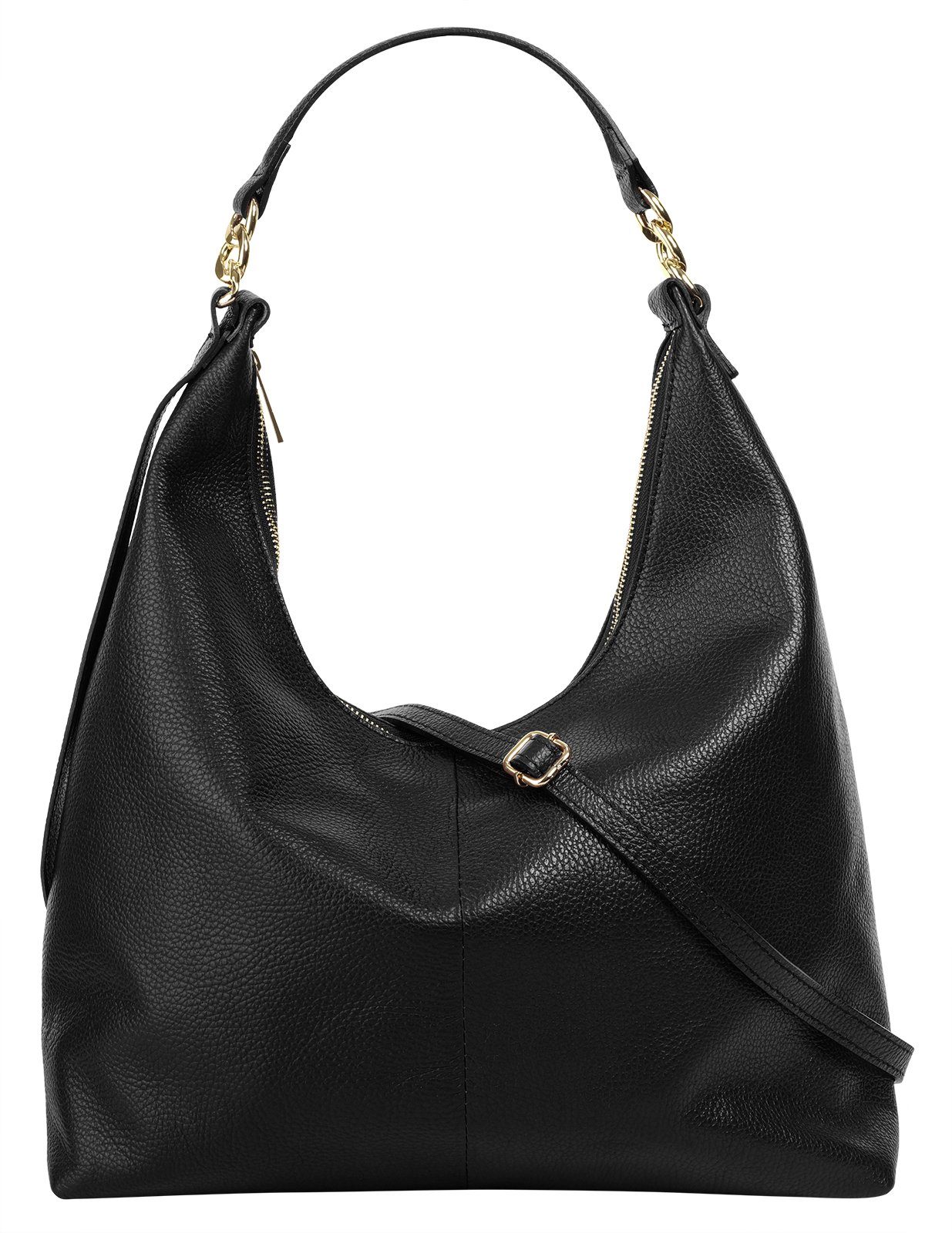 Samantha Look Shopper Made in Italy, Grote handtas met smartphonevak, schoudertas met draagriem dames tassen maat Onesize zwart