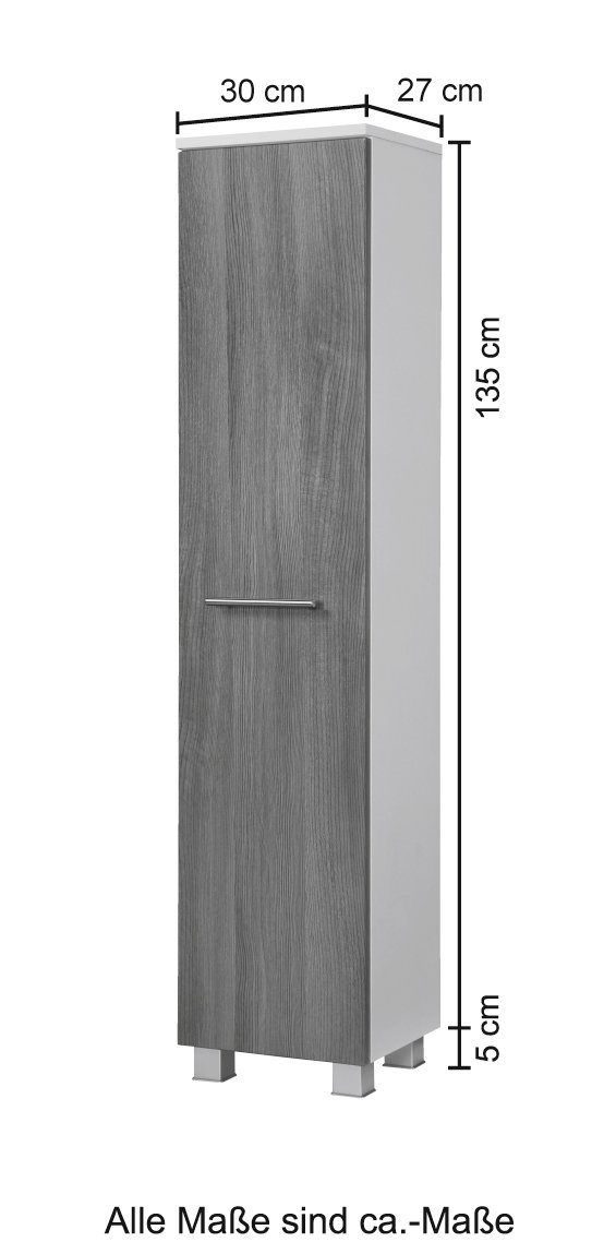 welltime Halfhoge kast Trento, in verschillende designs en kleuren Badkamermeubel, breedte 30 cm, 1 deur, Made in Germany