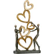 casablanca by gilde decoratief figuur sculptuur hart op hart, goud-zwart decoratief object, hoogte 41, woonkamer (1 stuk) goud