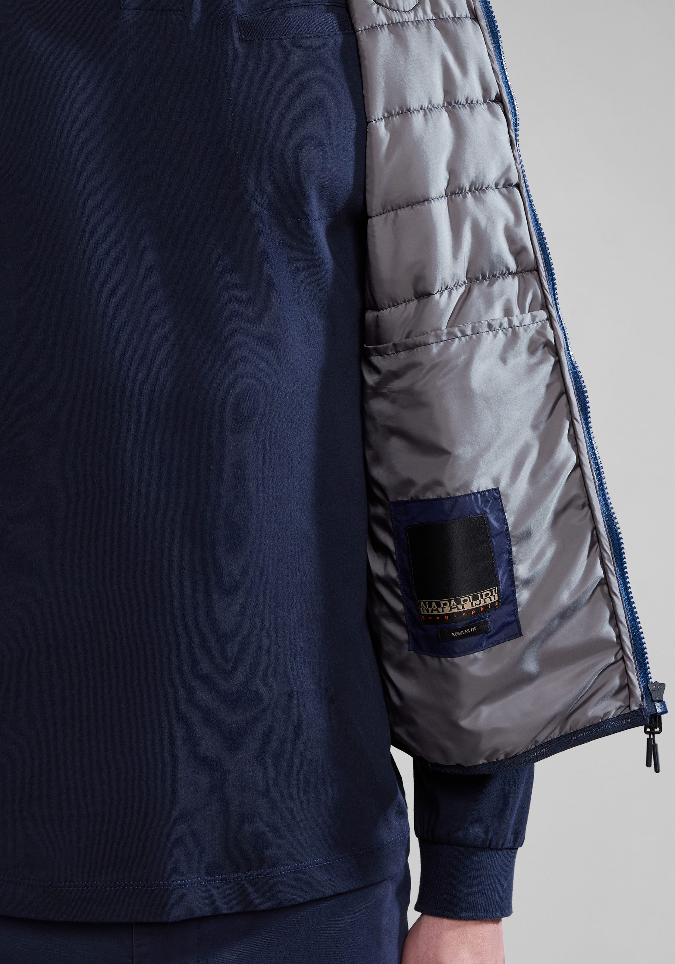 Napapijri Bodywarmer Met merklabel aan de zijkant en binnen, met staande kraag