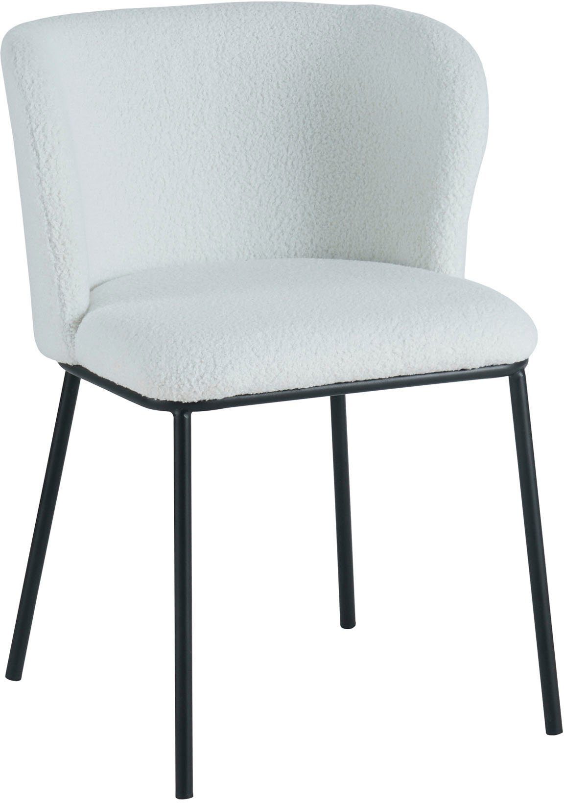 SalesFever Stoel met 4 poten afgeronde rugleuning (set, 2 stuks)