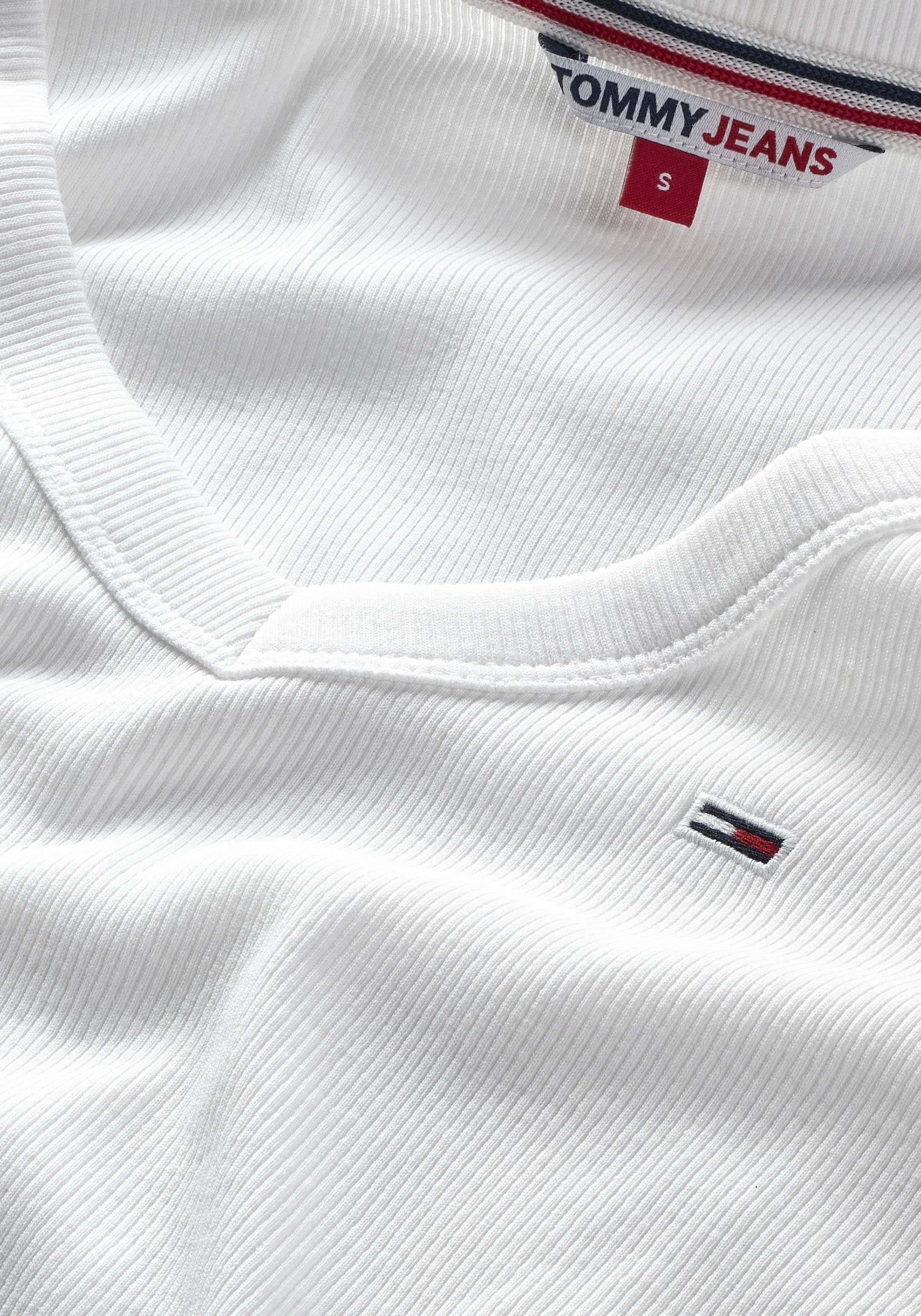 TOMMY JEANS Shirt met lange mouwen TJW BBY CRP ESSENTIAL RIB V LS met geborduurd tommy jeans merklabel