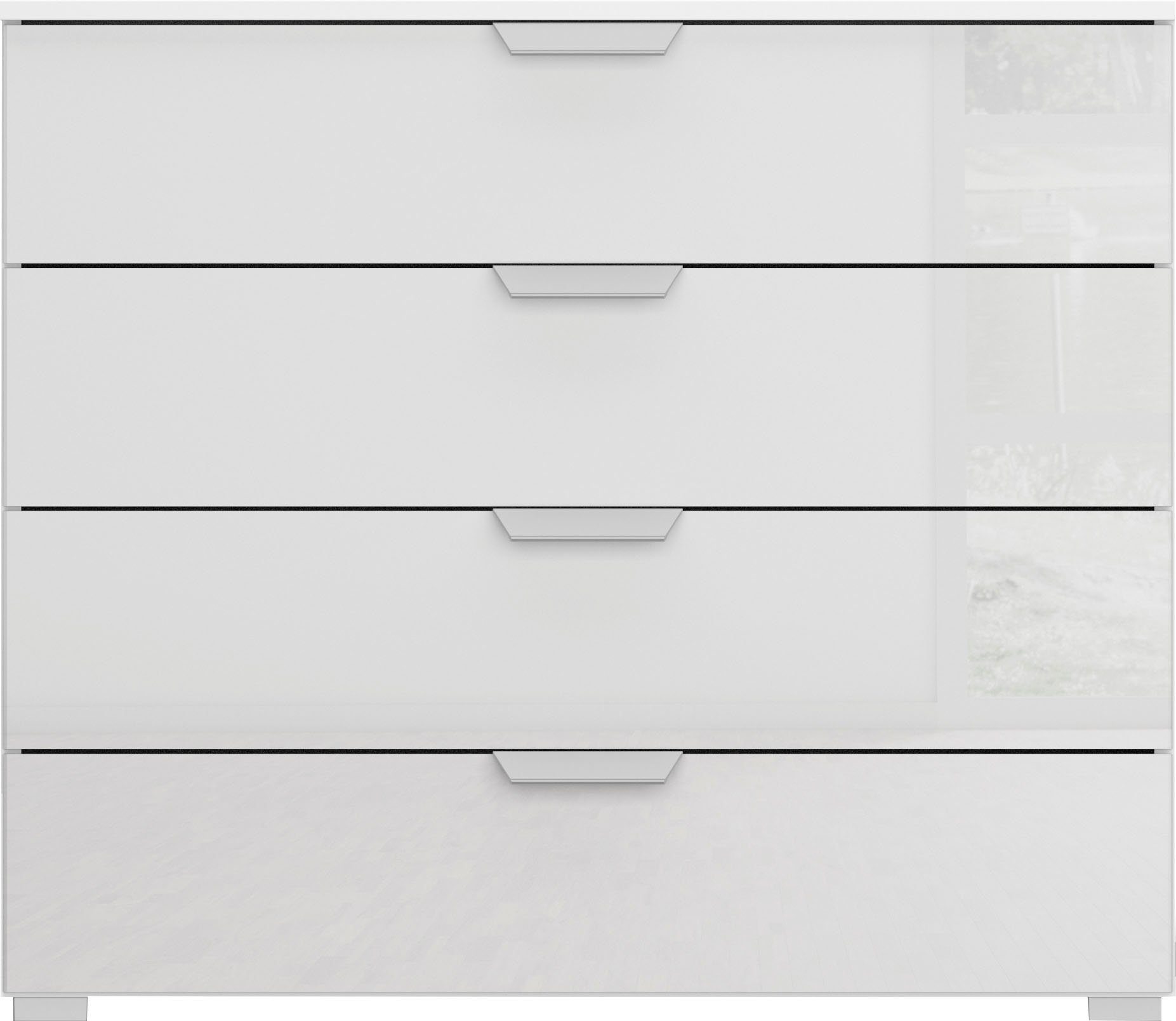 rauch Ladekast Sideboard ORIAS met decor- of hoogglansfront met 4 lades en 2 deuren en metalen grepen made in germany