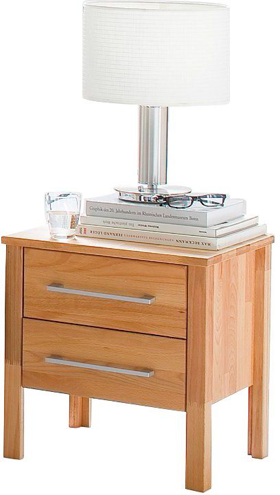 Home affaire Nachtkastje Modesty van massief beukenhout, met 2 laden, breedte 45 cm