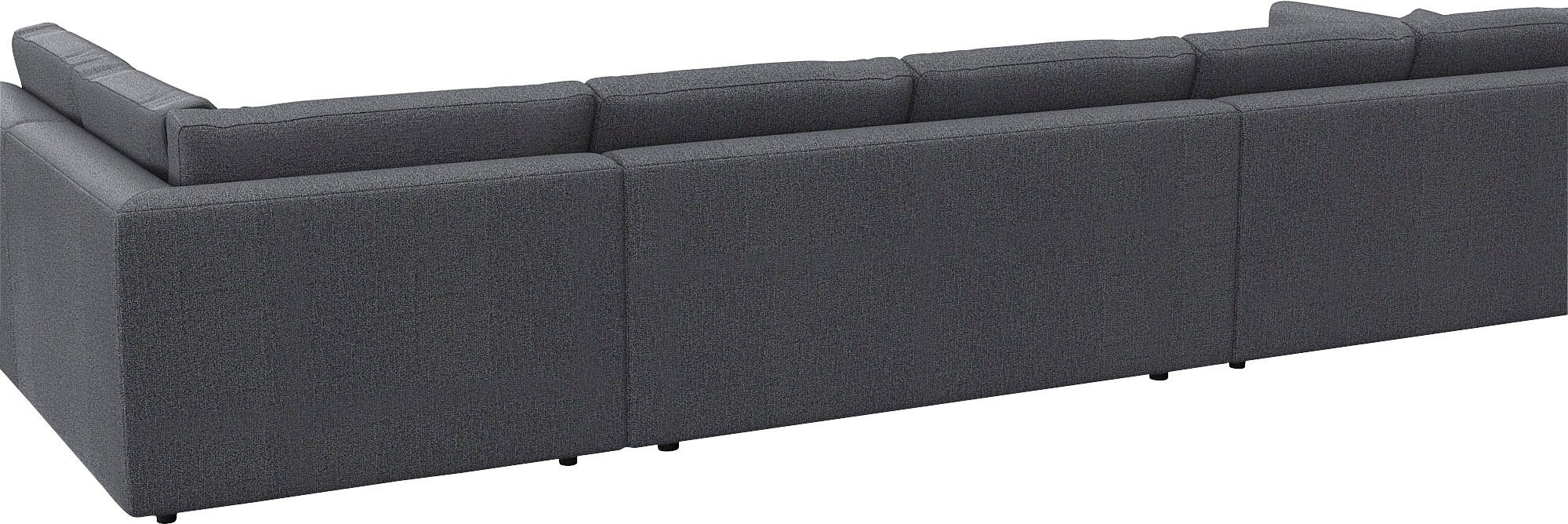 FLEXLUX Zithoek Lovane, U-vorm, comfortabel en comfortabel Zacht en zeer comfortabel, grote zitdiepte op koudschuim, inclusief sierkussen