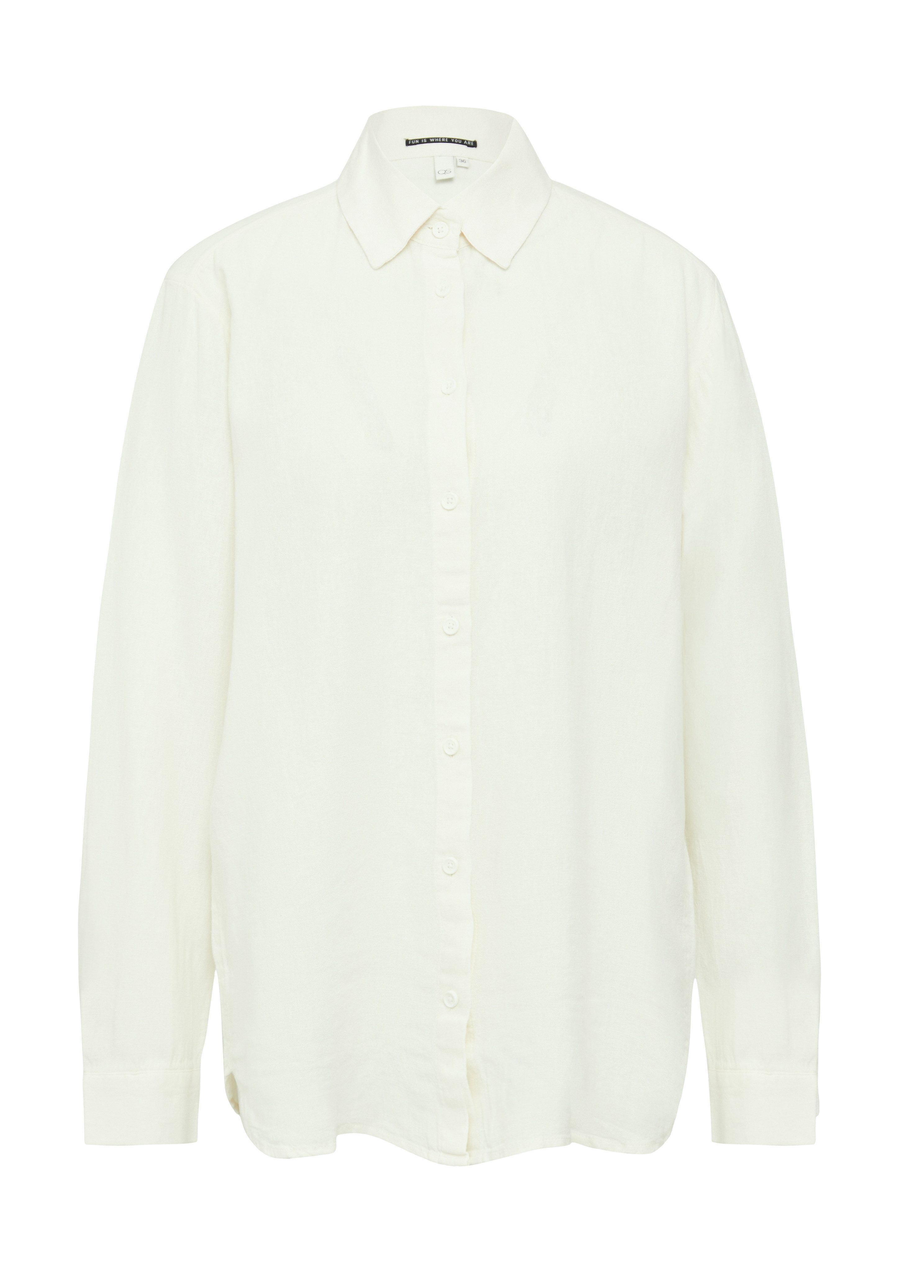 Q/S designed by Blouse met lange mouwen van een linnenmix met viscose
