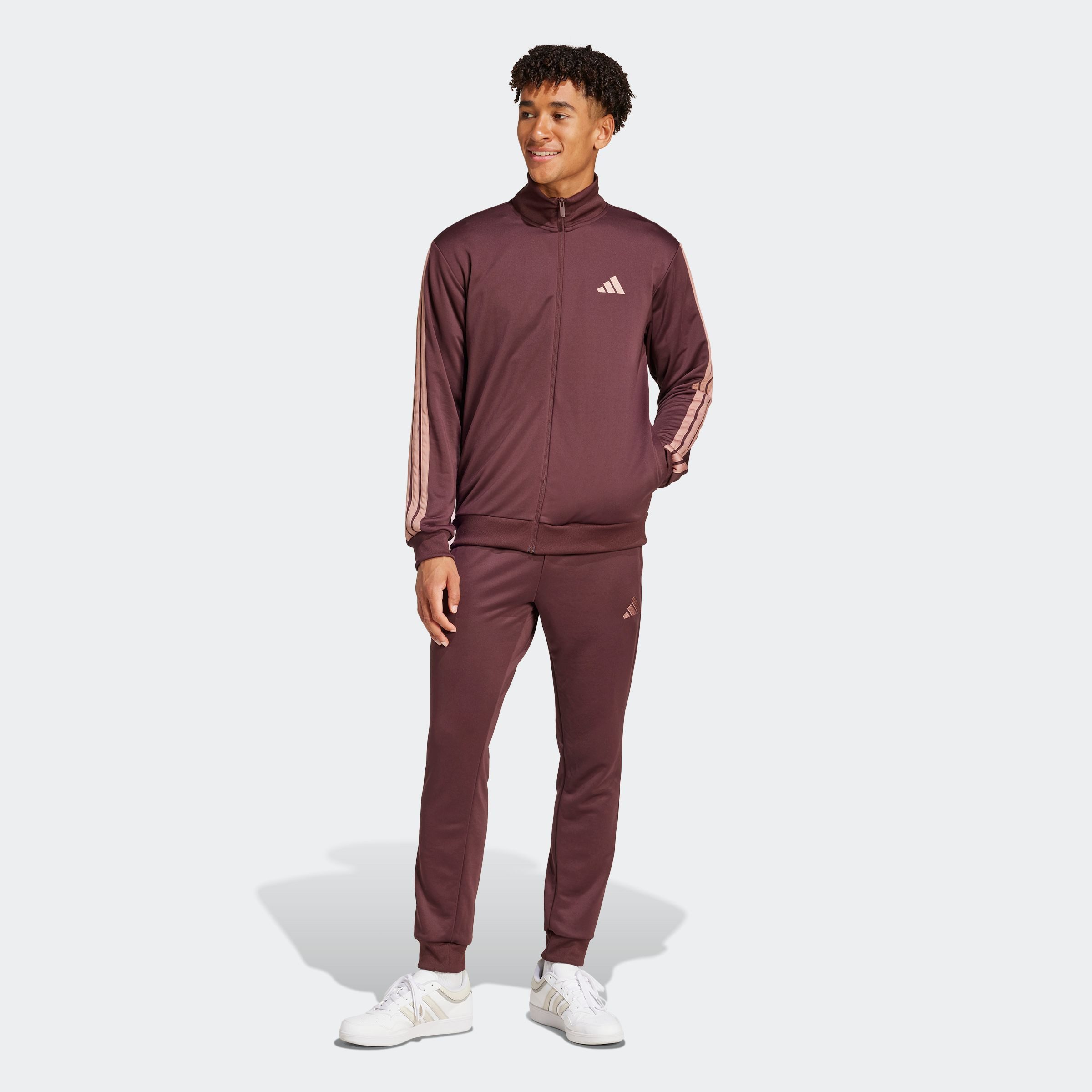 adidas Sportswear Trainingspak M 3S FT TT TS drie-strepen trainingspak van zacht french terry materiaal (2-delig)