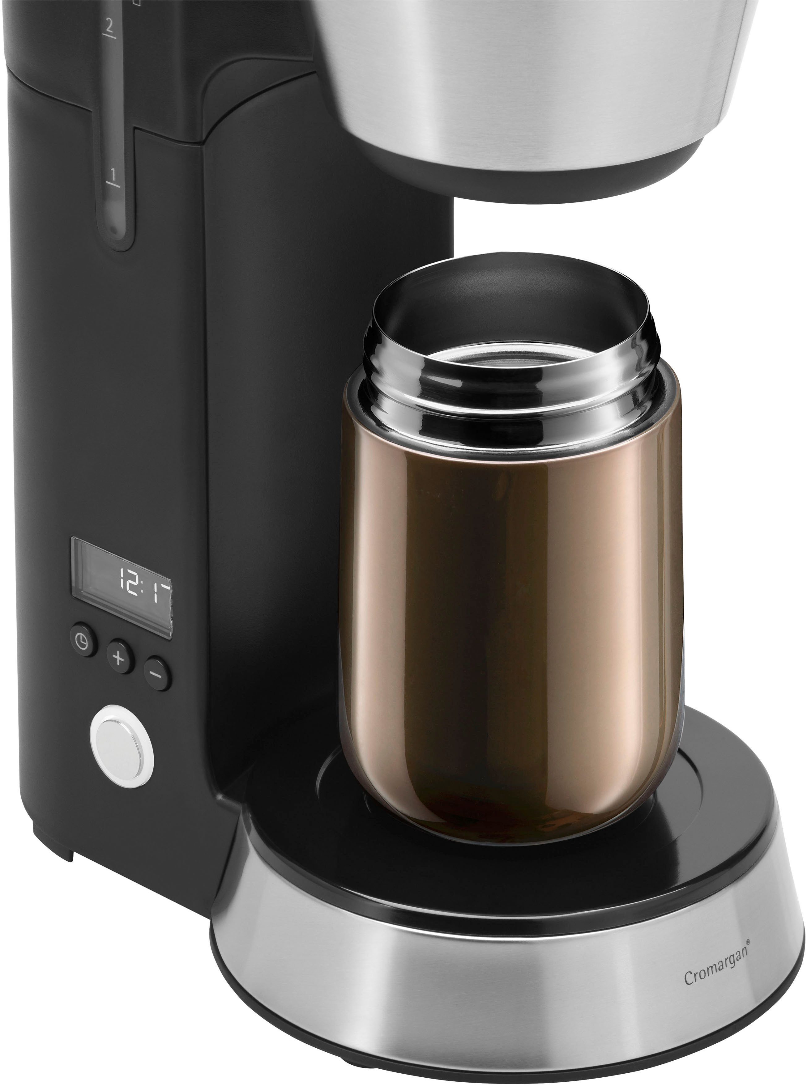 WMF Thermosbeker Impulse Travel Mug dubbelwandig roestvrij staal, lage hoogte, 360°-drinkopening