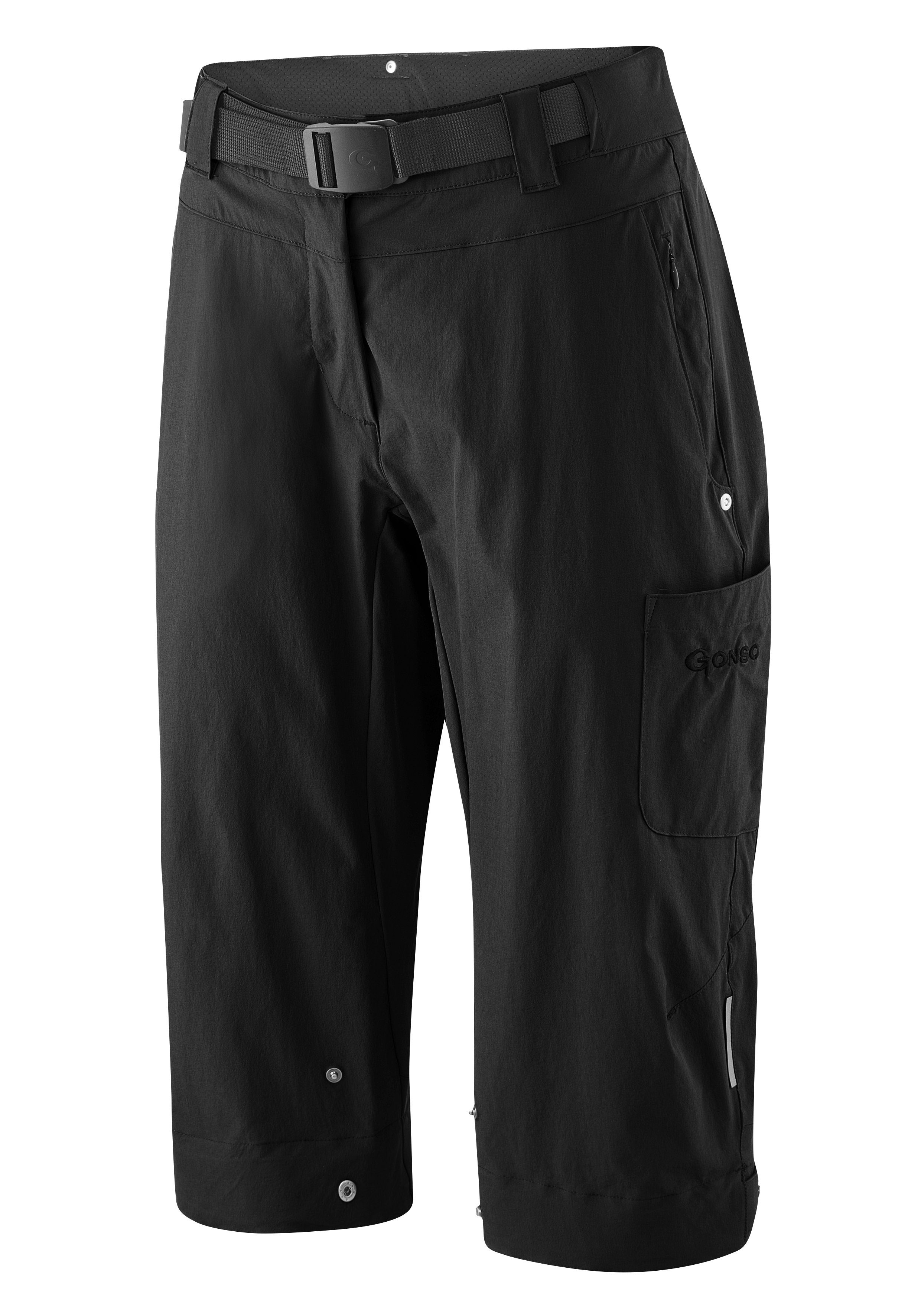 Gonso Fietsbroek Ruth 3/4 Dames 3/4 fietsbroek, binnenbroek met zitkussen, tailleband inclusief riem