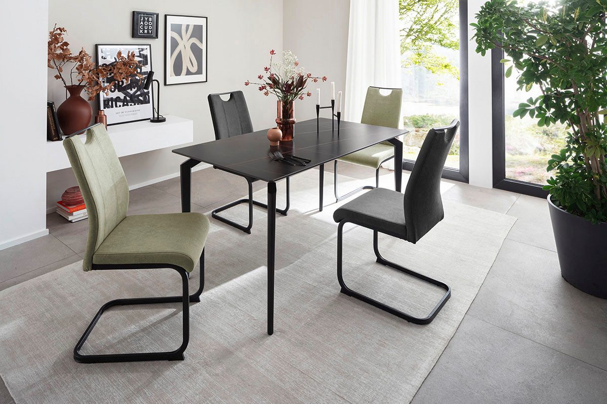 MCA furniture Eettafel FREMONT 4-poot tafel Keramiek, metaal, tafelblad 1,2 cm, 4-6 personen