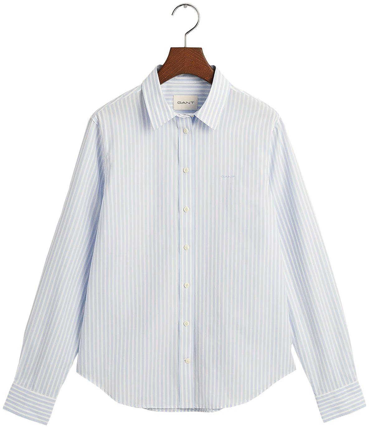 Gant Overhemdblouse REG POPLIN STRIPED SHIRT met een klein geborduurd logo op de borst