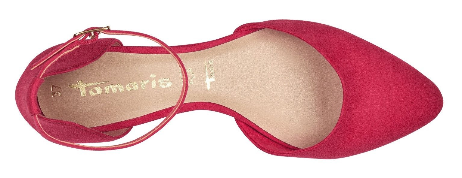 Tamaris Ballerina's met riempje , blokhak, sandaal, avondschoen met verstelbaar bandje