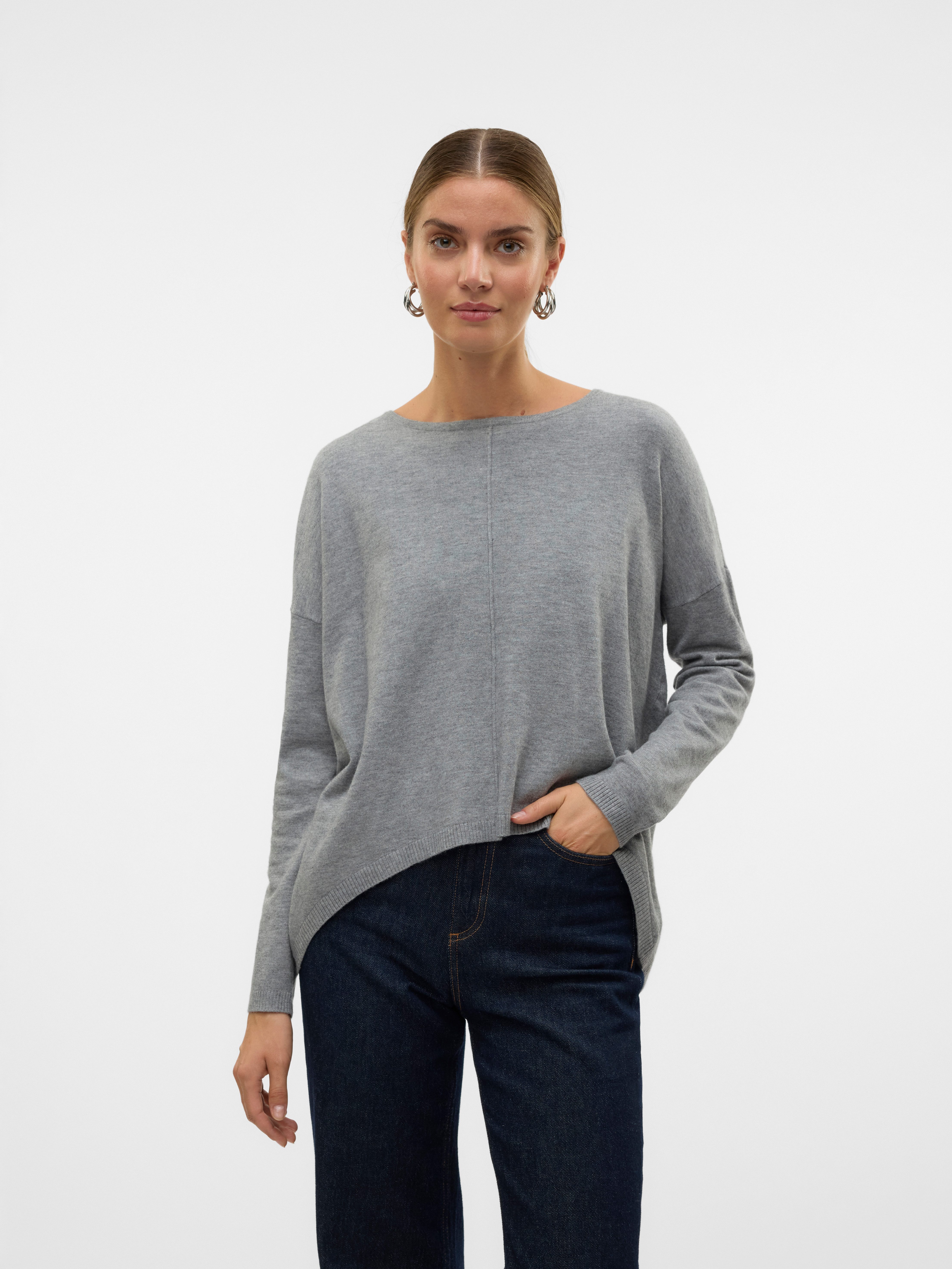 Vero Moda Trui met ronde hals VMBREEZE AURA LS ZIPPER BLOUSE NOOS